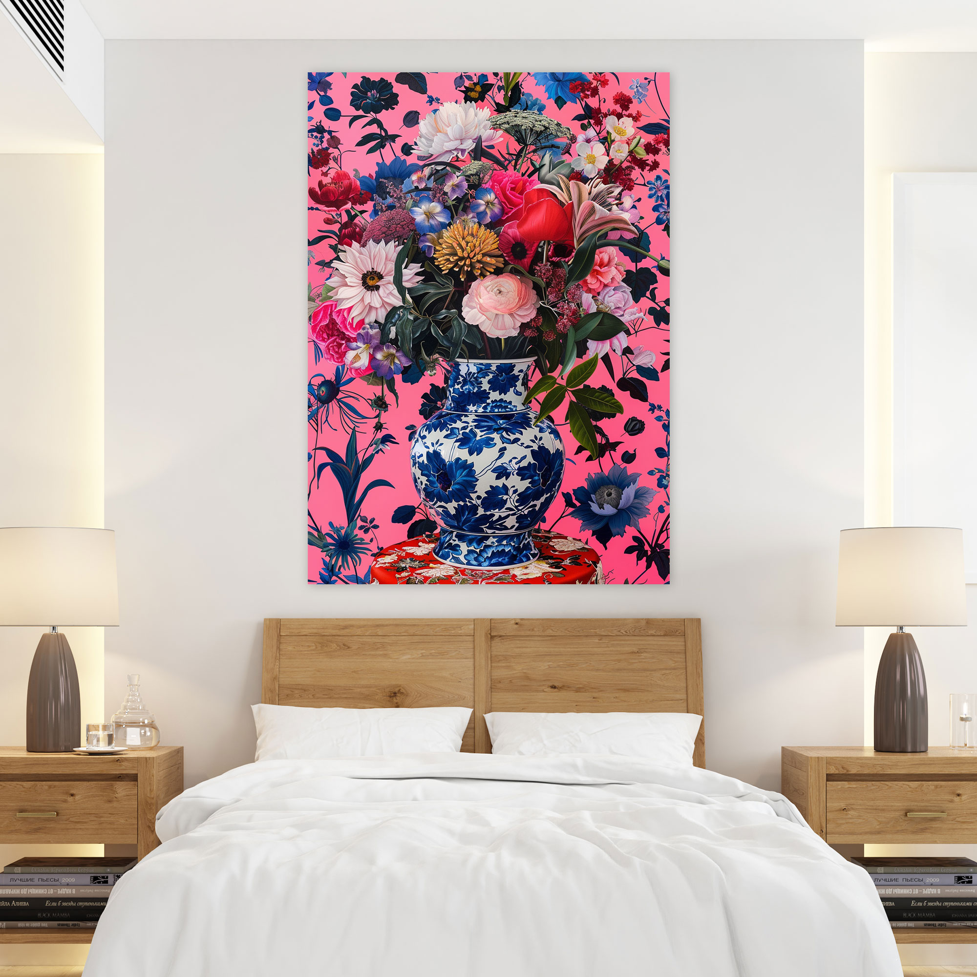 Classic Floral Pop Art Canvas Print - Classicism And Popart, Canvas Wall Art, Wall Art, Classic Floral Pop Art