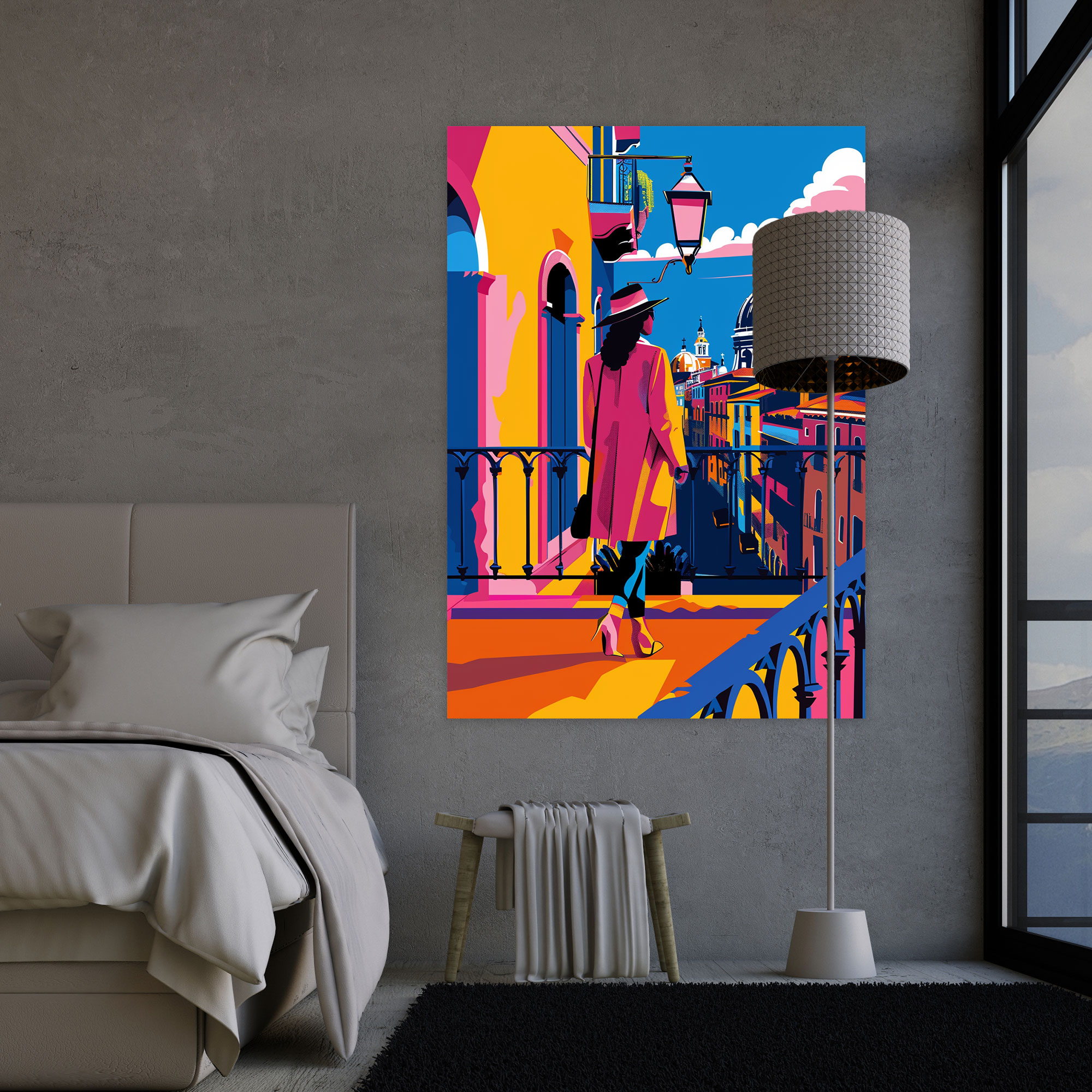 Pop Art Landscape Romance Canvas Print - Classicism And Popart, Home Decoration, Pop Art Landscape Romance, Wall Decoration