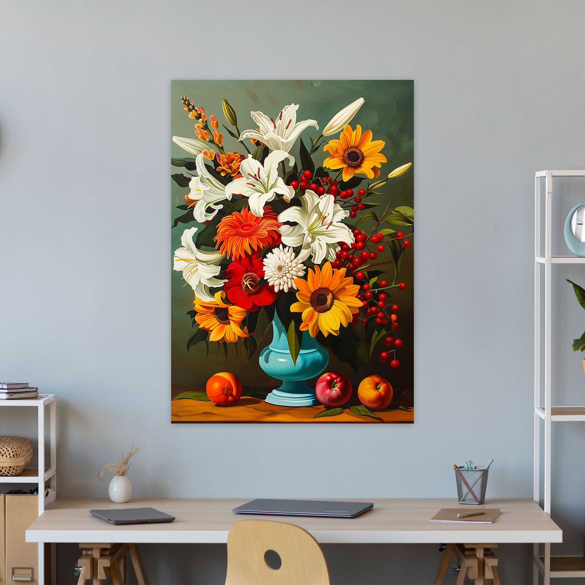 Floral Pop Art Canvas Print - Classicism And Popart, Home Decoration, Floral, Pop Art