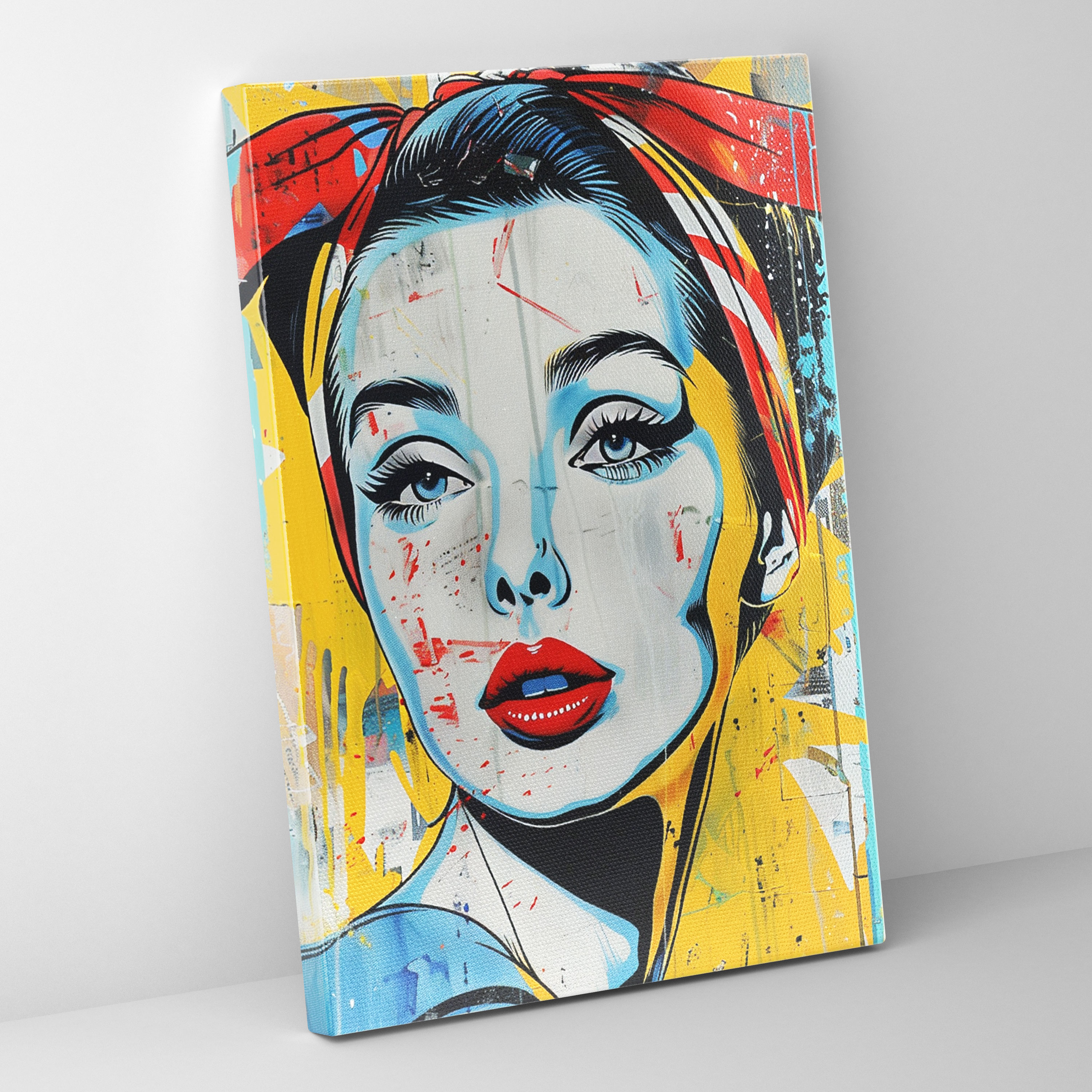 Pop Art Portrait Canvas Print - Classicism And Popart, Portrait Painting, Canvas Wall Art, Pop Art