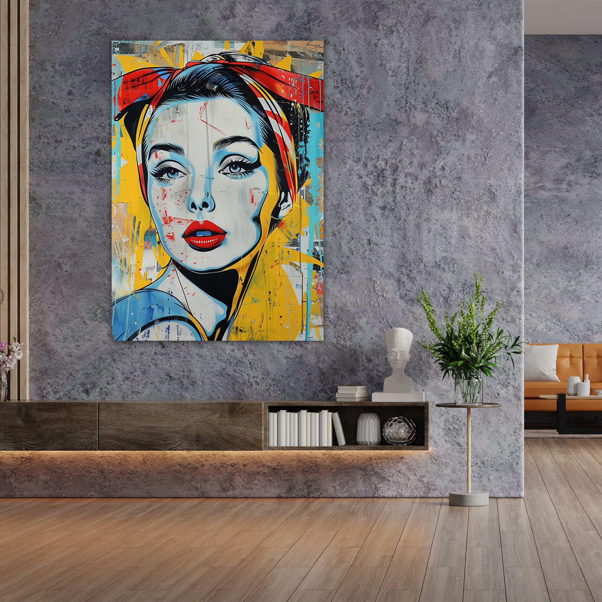 Pop Art Portrait Canvas Print - Classicism And Popart, Portrait Painting, Canvas Wall Art, Pop Art
