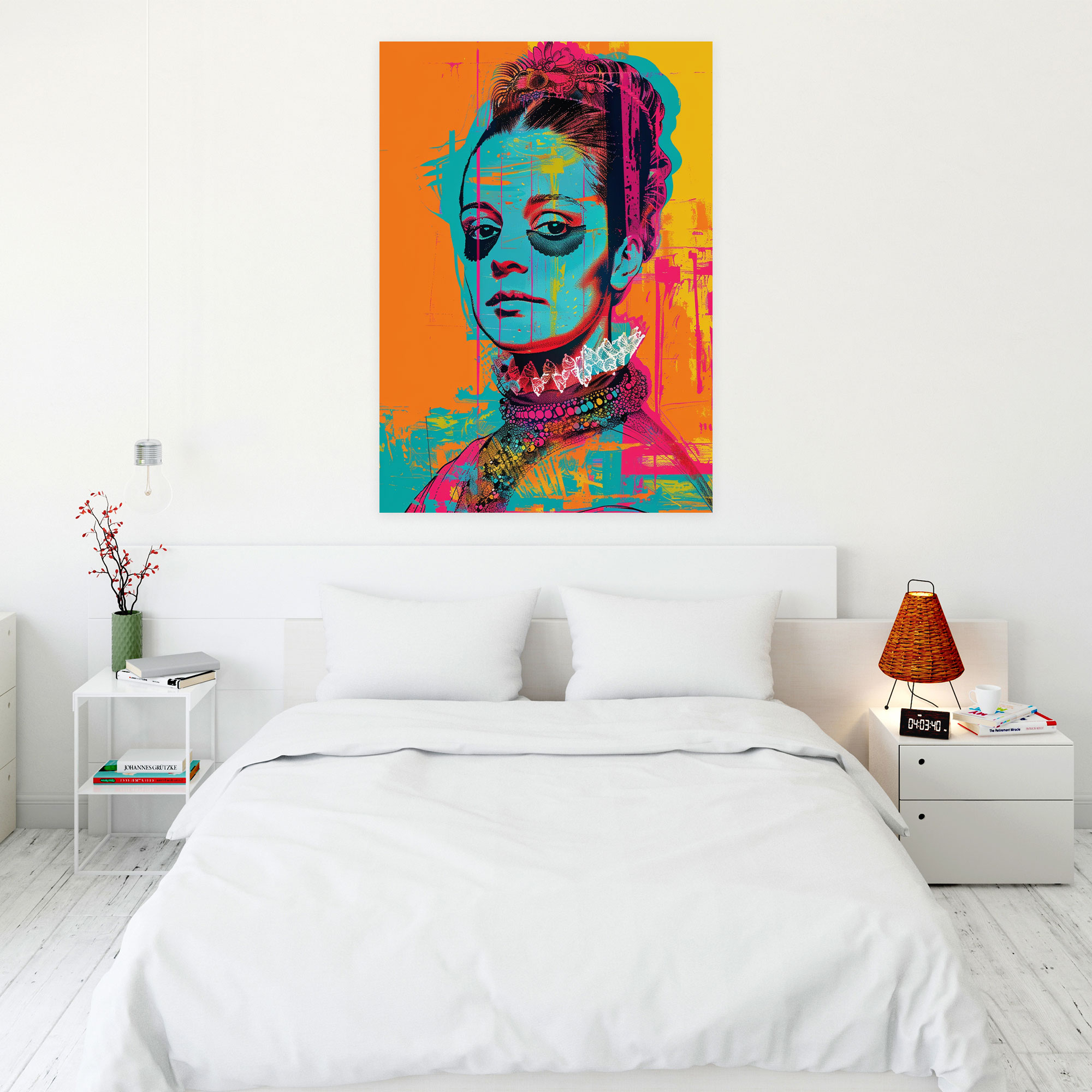 Pop Art Renaissance Portrait Canvas Print - Classicism And Popart, Canvas Print, Canvas Wall Art, Classicism Meets Pop Art