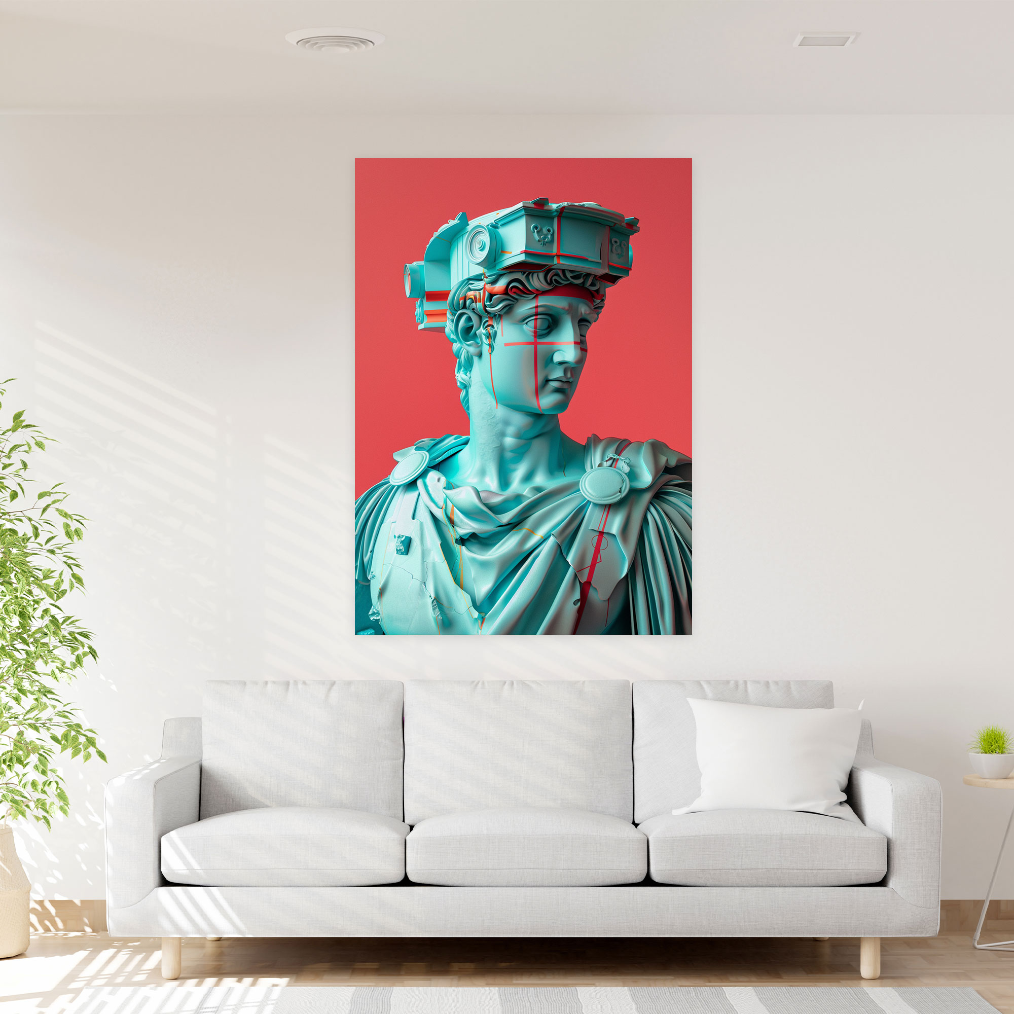 Futuristic Roman Robots Canvas Print - Classicism And Popart, Canvas Wall Art, Canvas, Wall Decoration