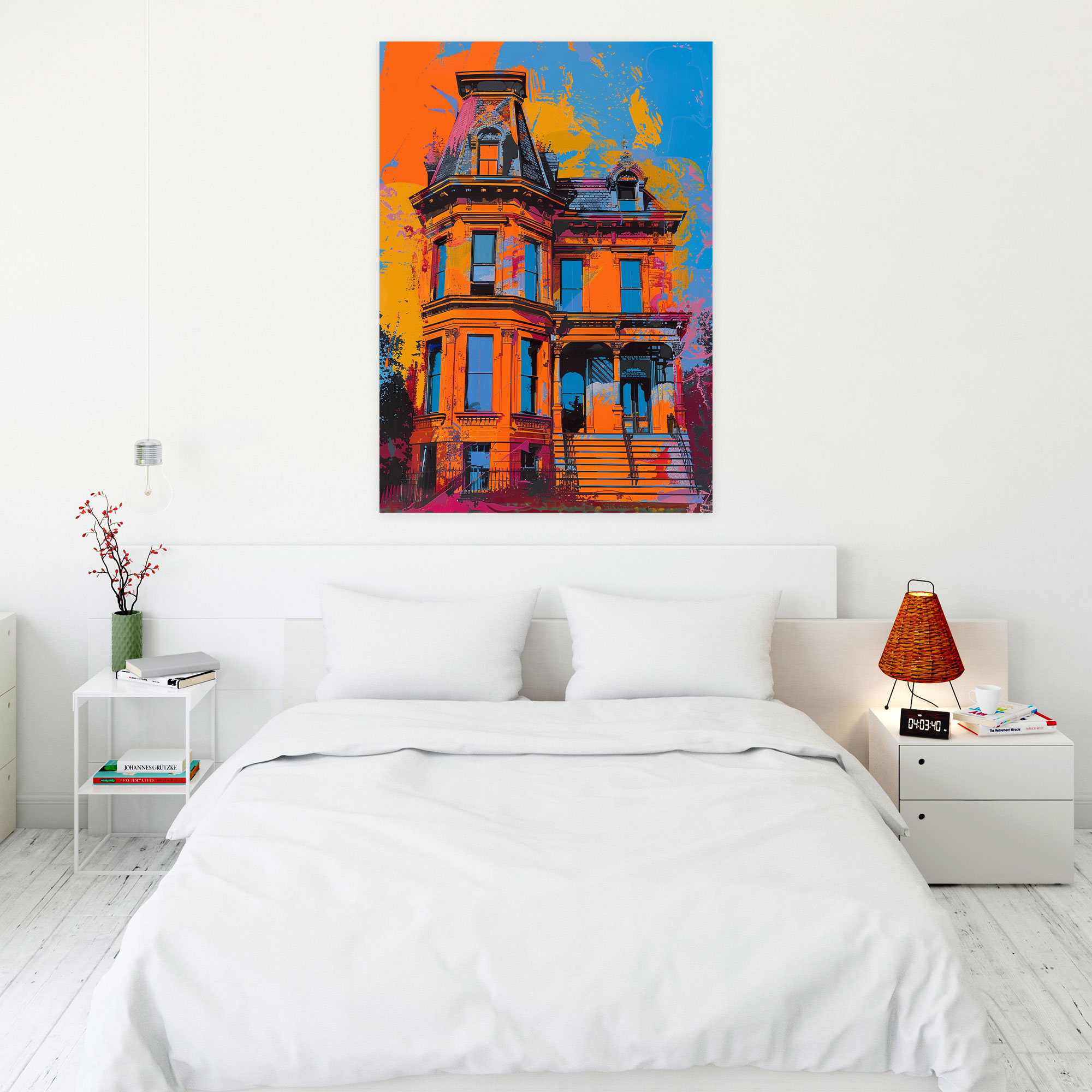 Vibrant Victorian Architecture Canvas Print - Classicism And Popart, Canvas Print, Home Decoration, Wall Decoration