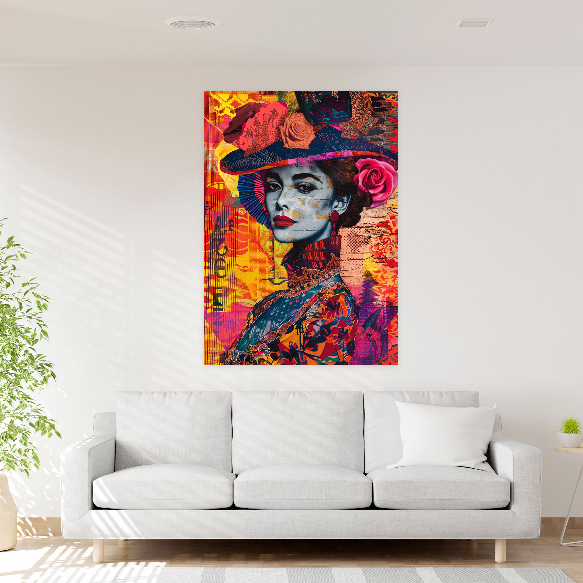 Victorian Lady Classicism Pop Art Wall Decoration - Classicism And Popart, Canvas Print, Vibrant Colors, Canvas Wall Art