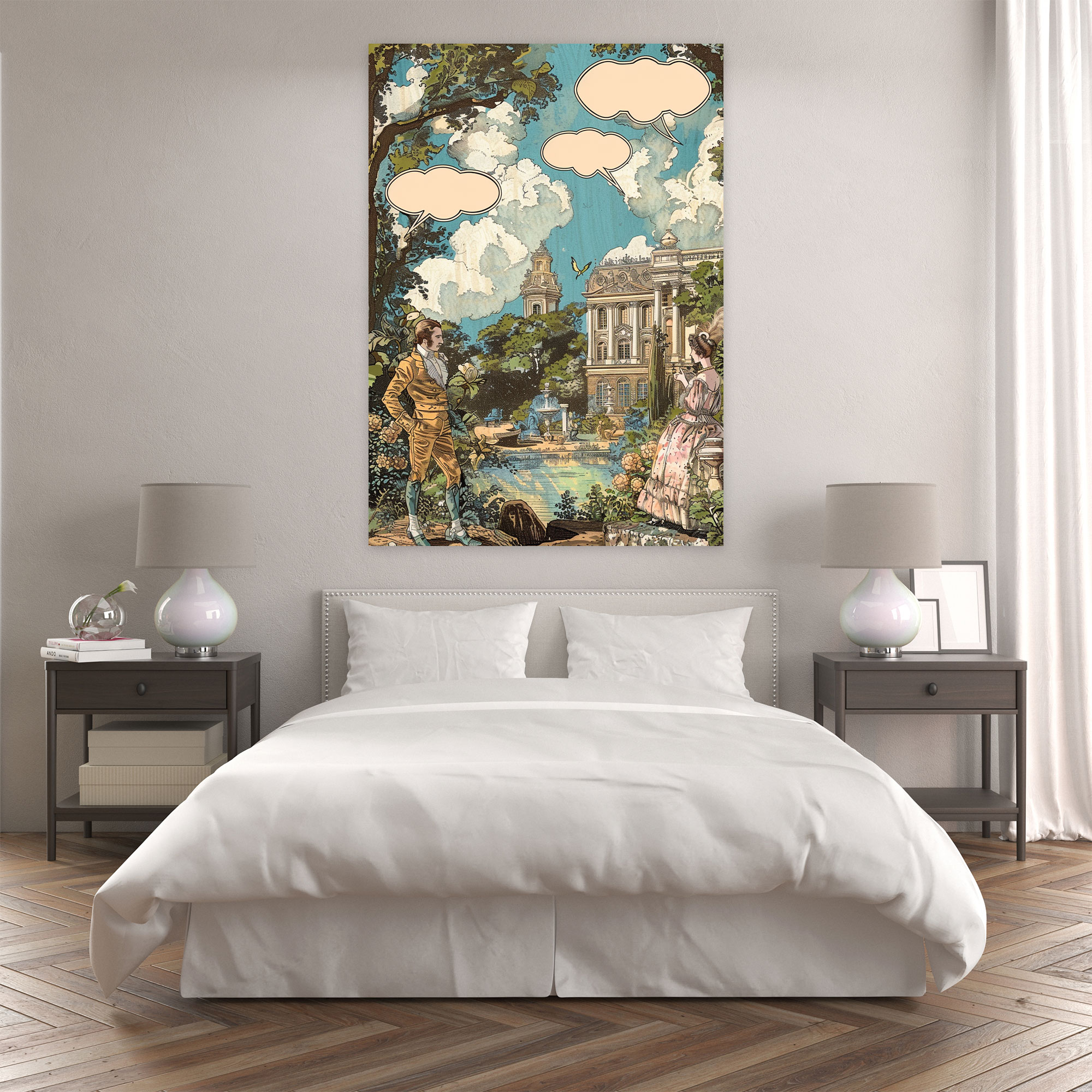 Rococo Garden Classicism Pop Art Canvas Print - Classicism And Popart, Canvas, Wall Art, Home Decoration