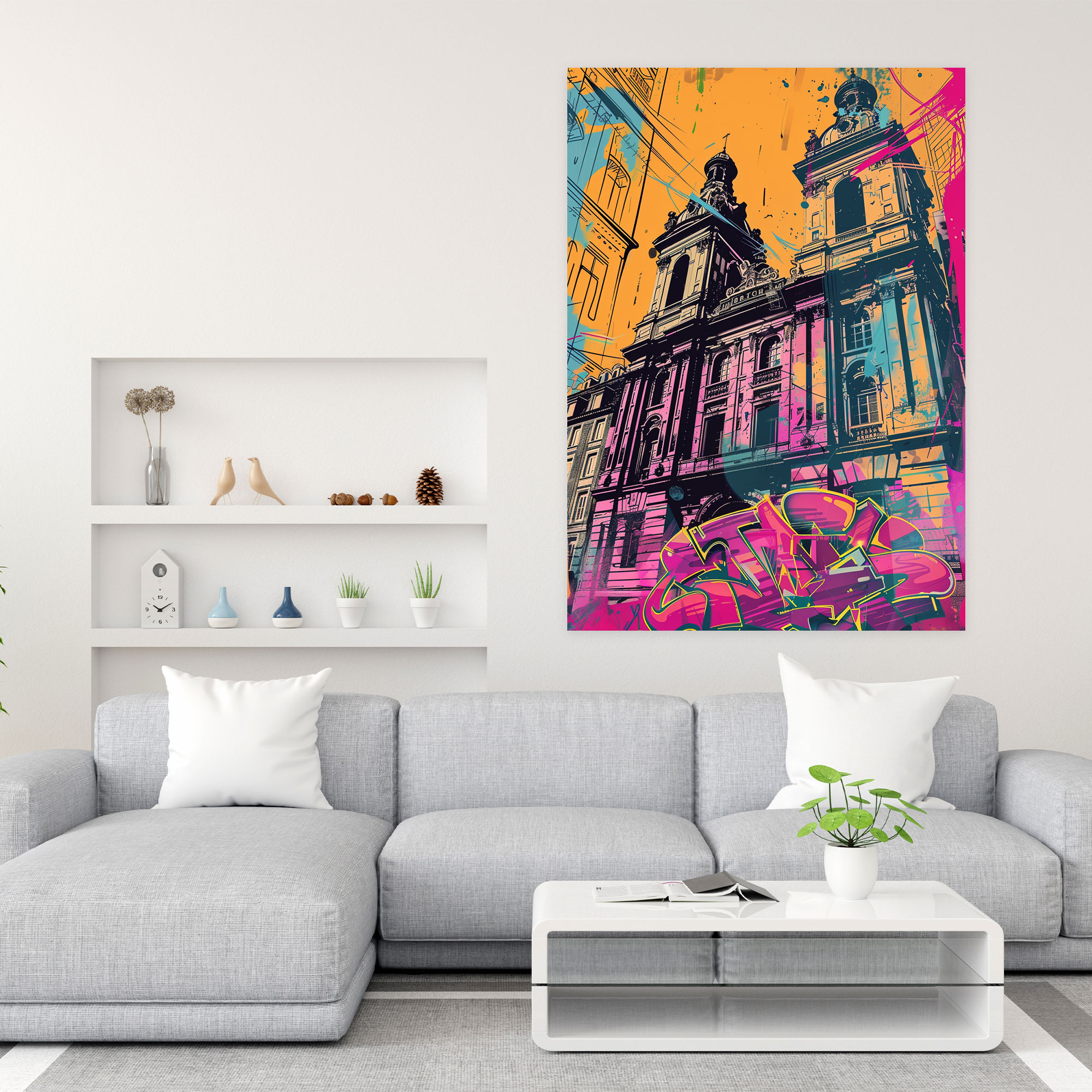 Graffiti Baroque Canvas Print - Classicism And Popart, Home Decoration, Graffiti Baroque Canvas Print, Wall Decoration