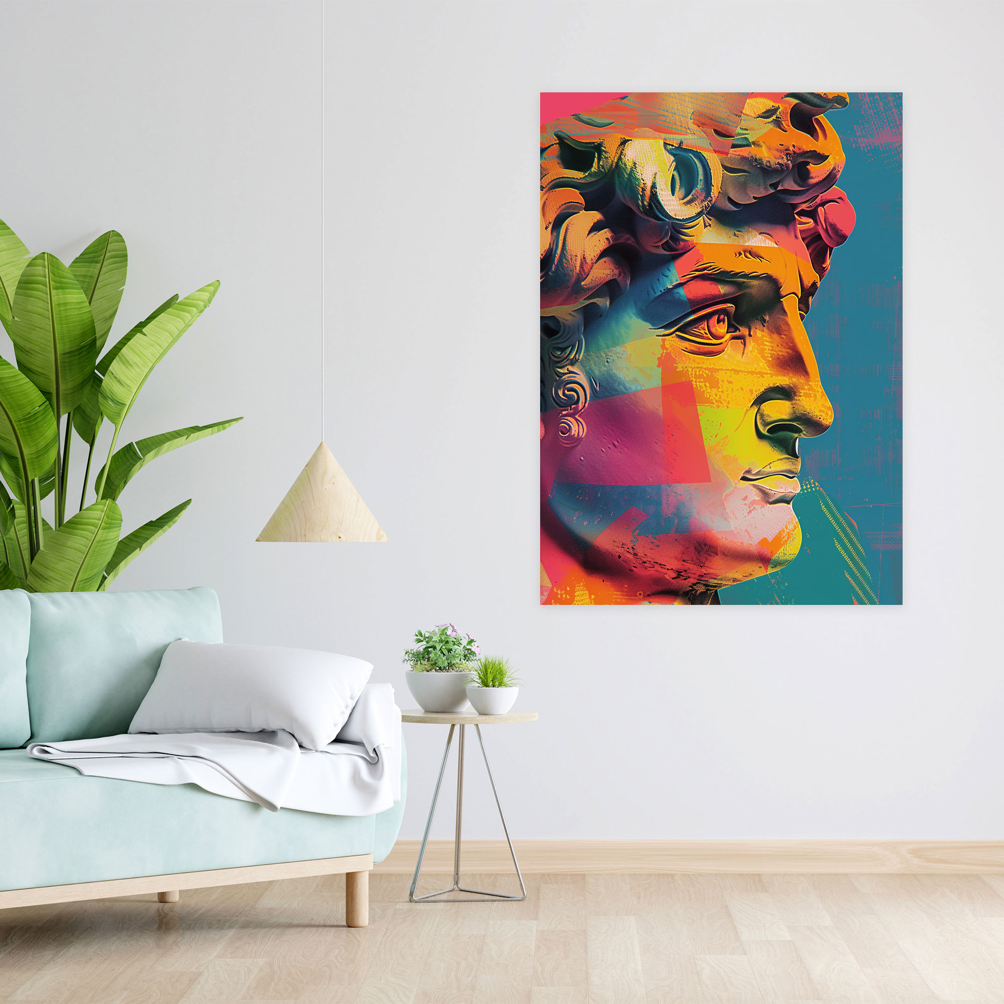 Classic Greek Statue Pop Art Canvas Print - Classicism And Popart, Canvas Print, Wall Decoration, Canvas Wall Art