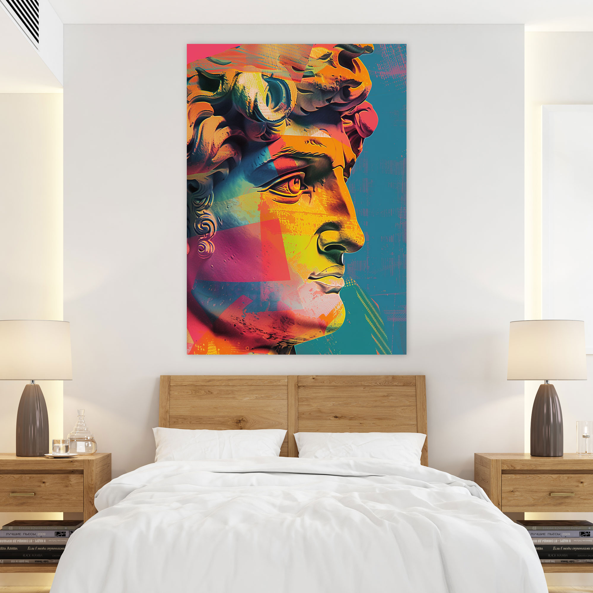 Classic Greek Statue Pop Art Canvas Print - Classicism And Popart, Canvas Print, Wall Decoration, Canvas Wall Art