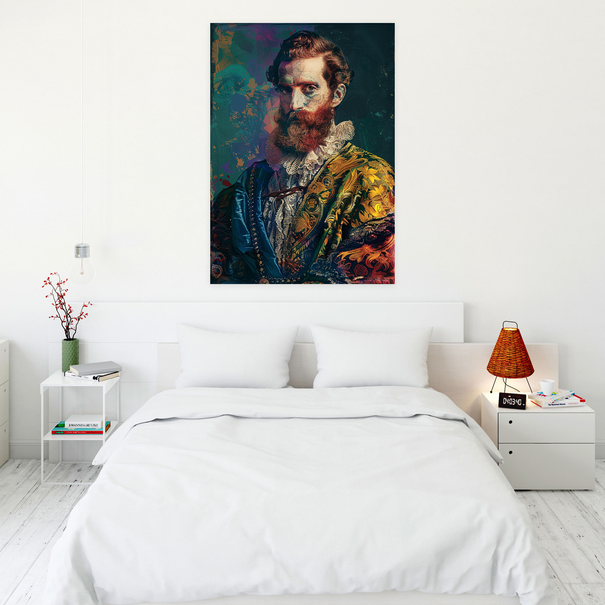 Pop Art Nobleman Renaissance Portrait Canvas Print - Classicism And Popart, Wall Decoration, Combine Classicism With Pop Art, Wall Art