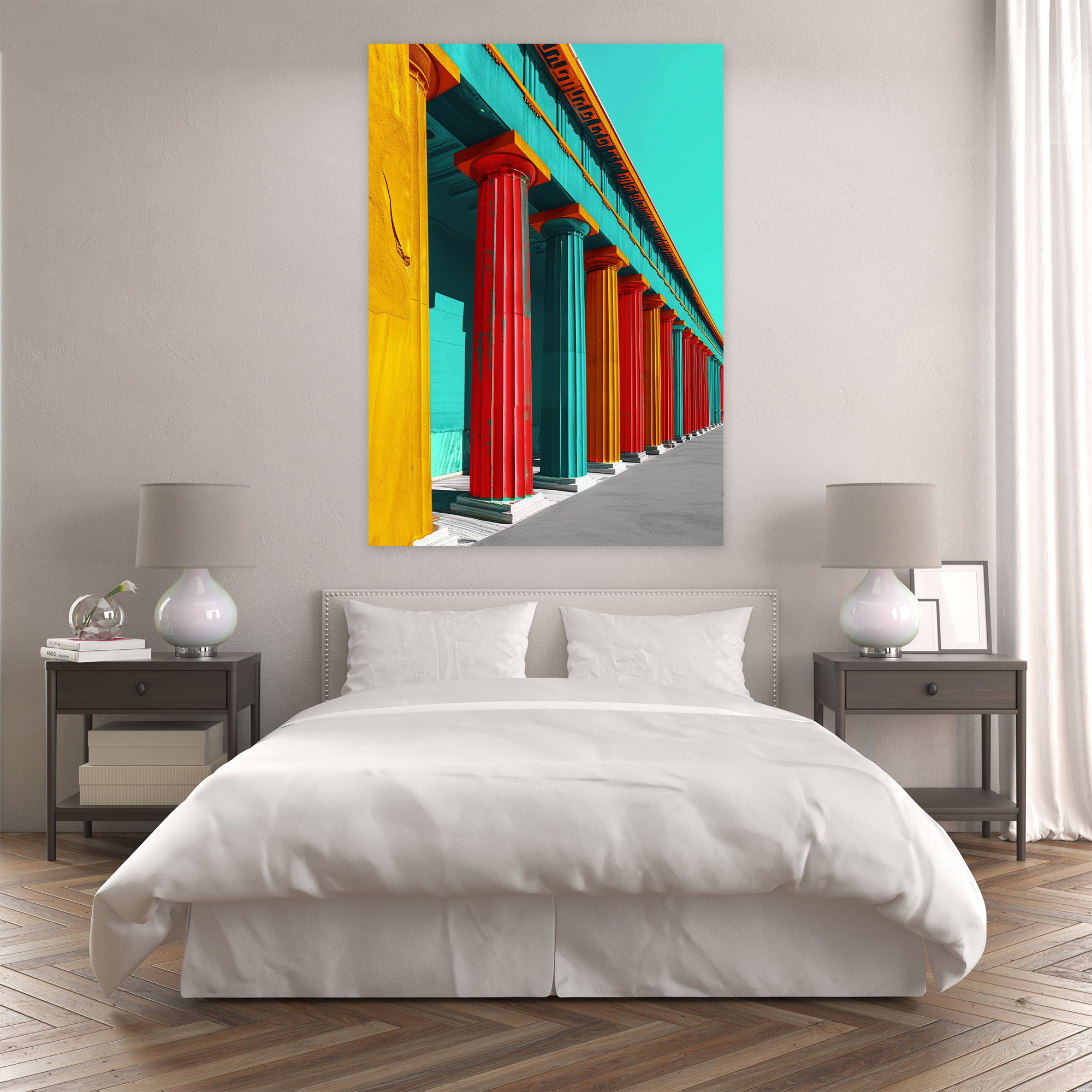 Pop Art Greek Architecture Wall Decoration - Classicism And Popart, Combine Classicism With Pop Art, Wall Art, Canvas