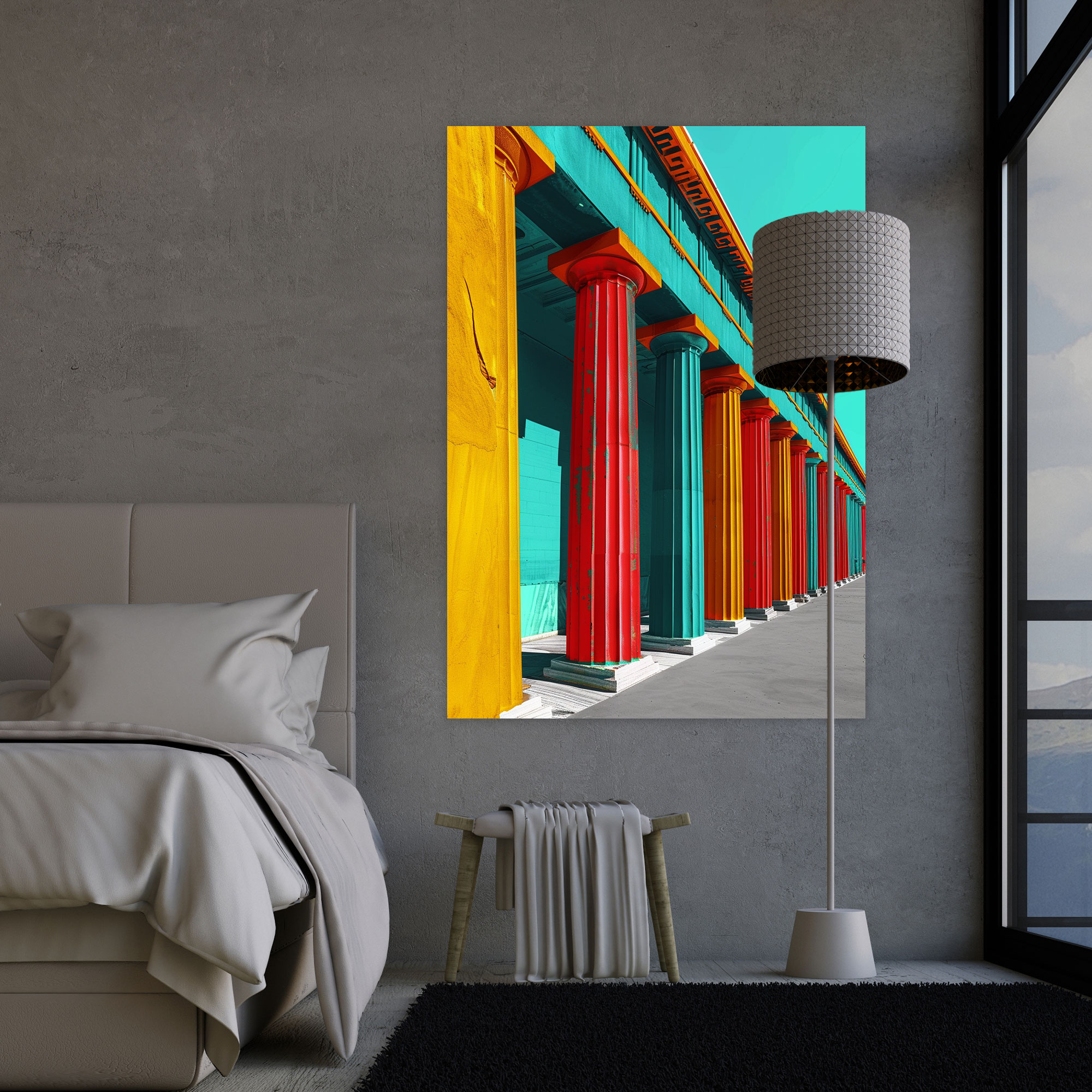 Pop Art Greek Architecture Wall Decoration - Classicism And Popart, Combine Classicism With Pop Art, Wall Art, Canvas