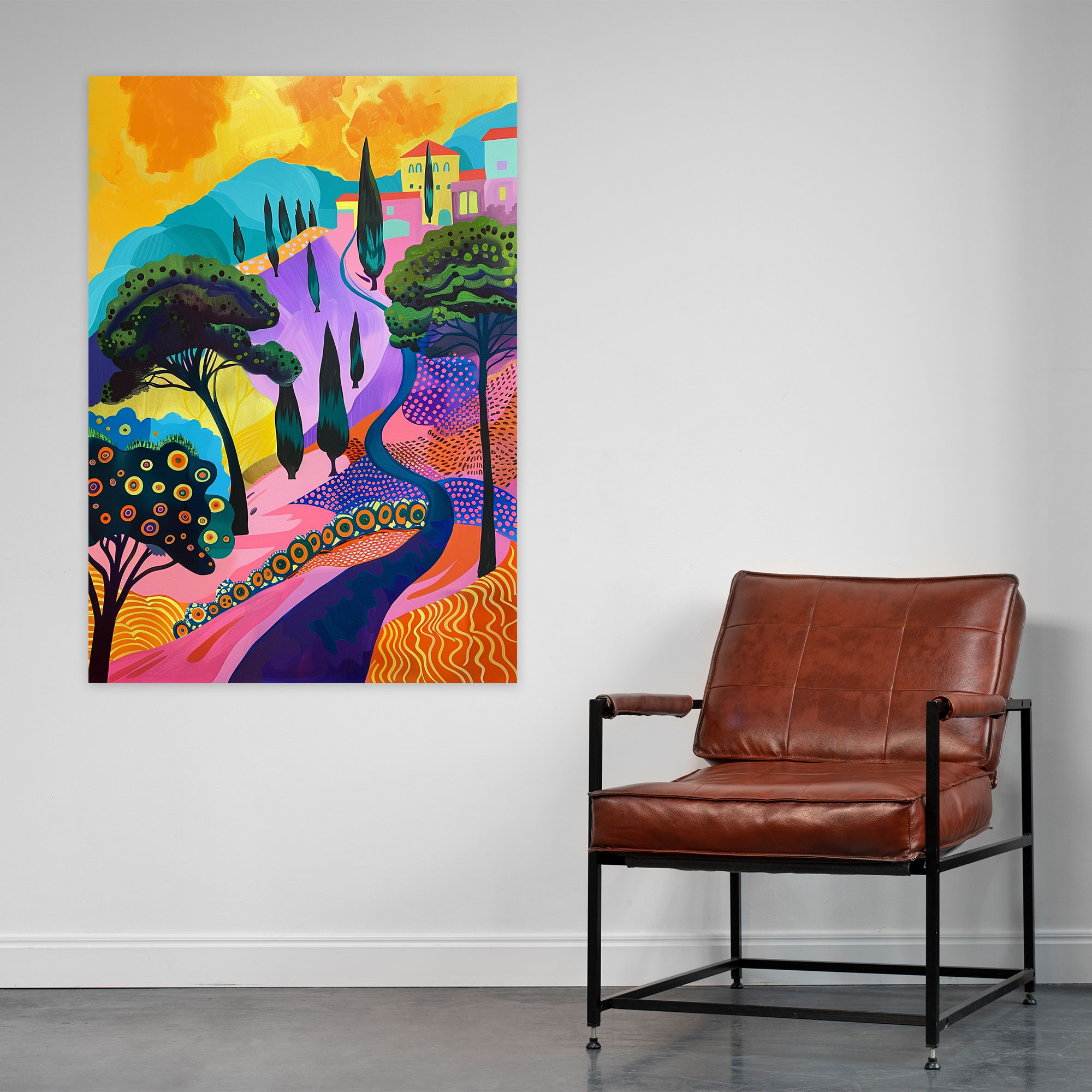 Pop Art Landscape Painting Wall Decoration - Classicism And Popart, Home Decoration, Combine Classicism With Pop Art, Canvas