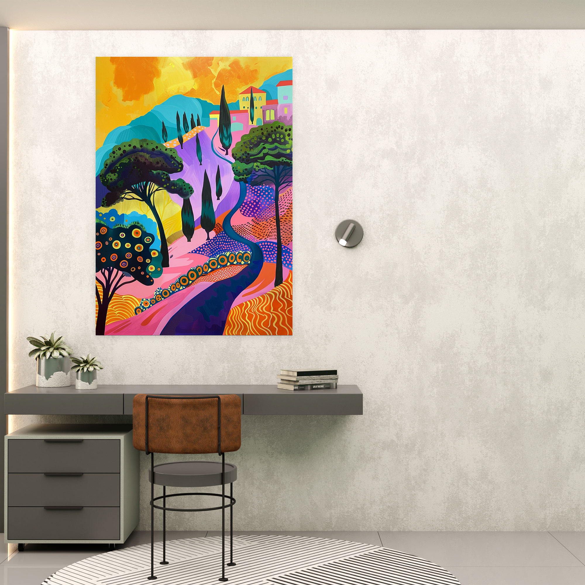 Pop Art Landscape Painting Wall Decoration - Classicism And Popart, Home Decoration, Combine Classicism With Pop Art, Canvas