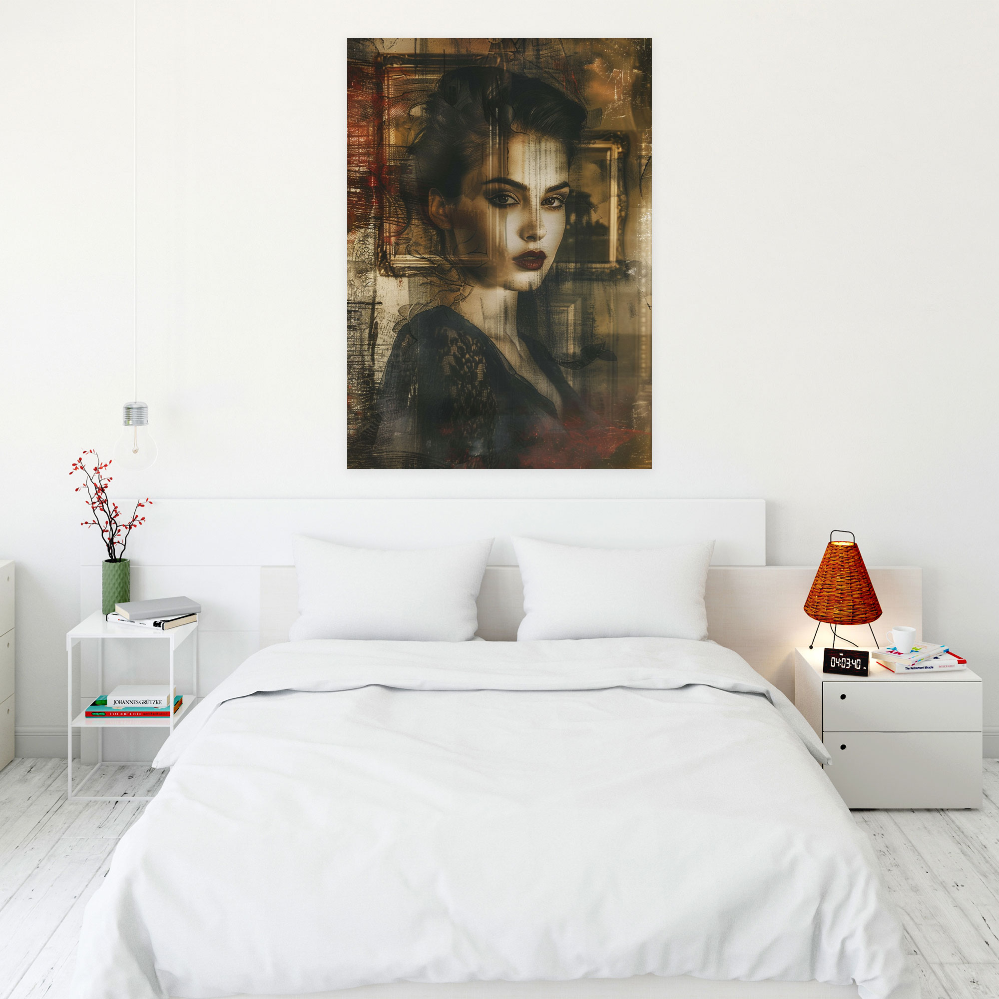 Pop Art Vintage Woman Portrait Canvas Print - Classicism And Popart, Canvas Wall Art, Canvas Print, Canvas