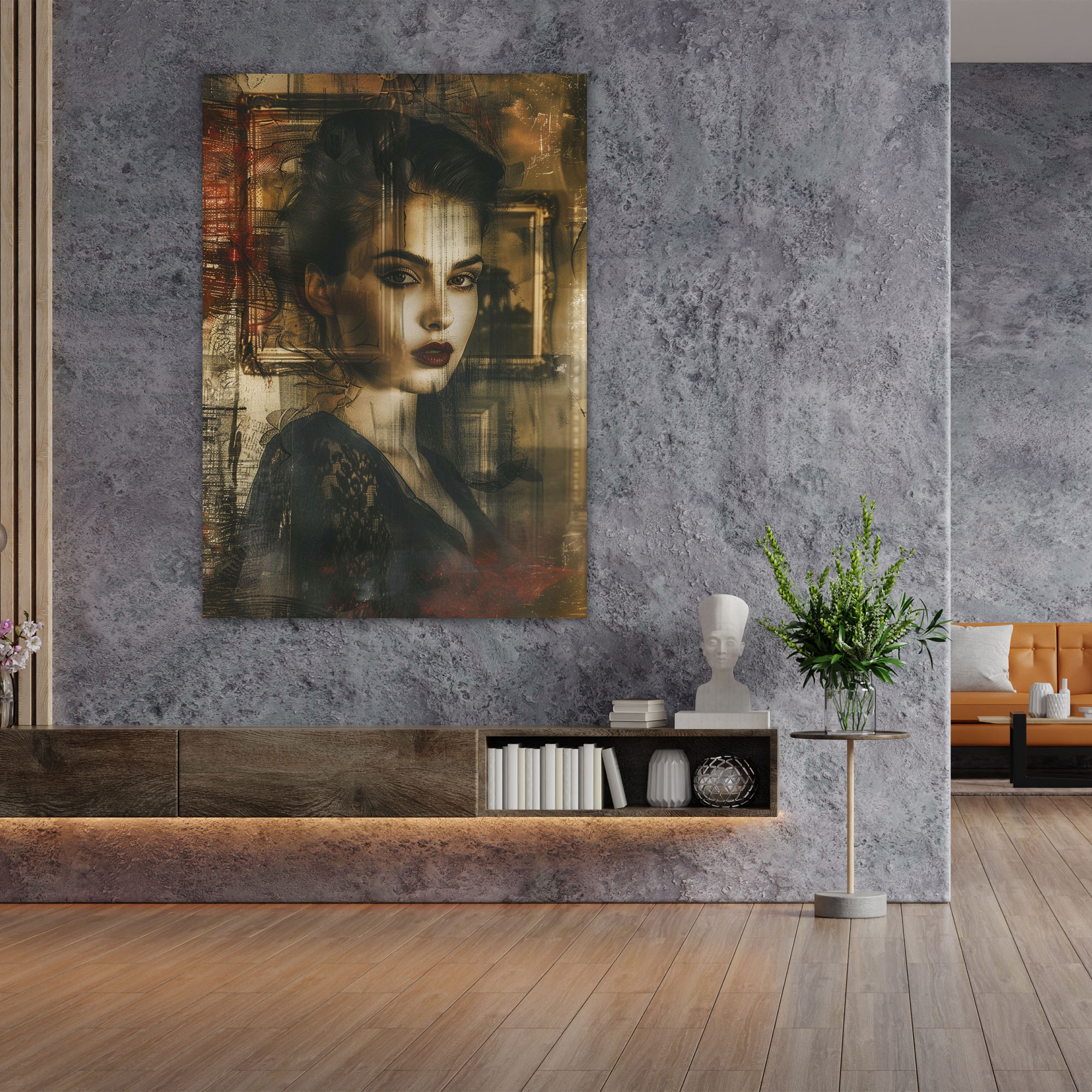 Pop Art Vintage Woman Portrait Canvas Print - Classicism And Popart, Canvas Wall Art, Canvas Print, Canvas