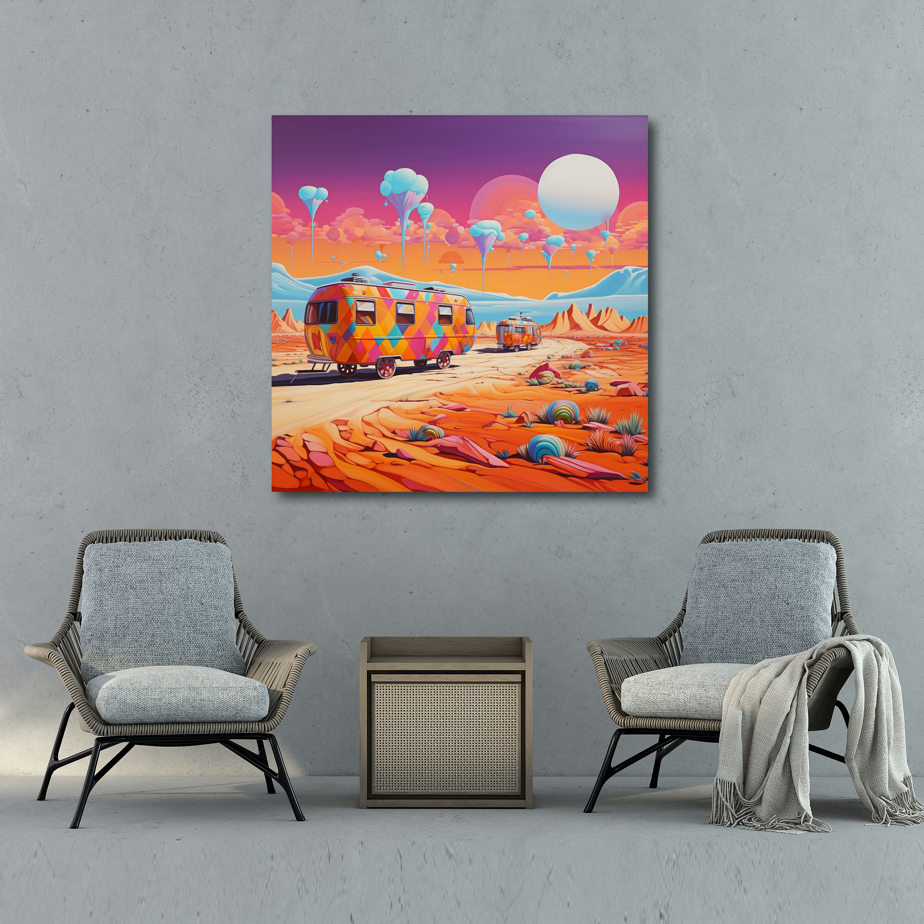 Caravan Canvas Print - Colorful Caravans In The Desert - Caravan, Freedom, Wall Decoration, Canvas Print