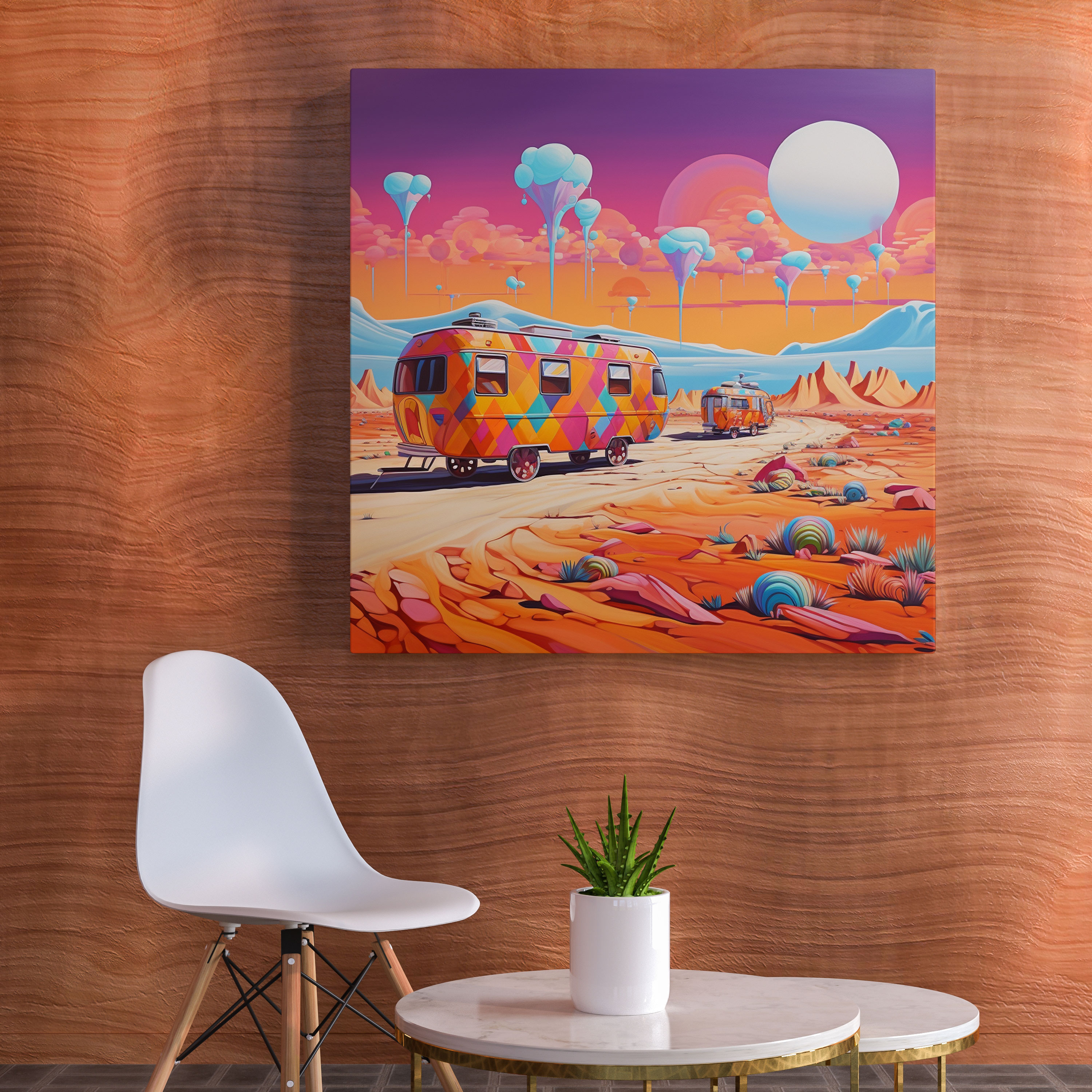Caravan Canvas Print - Colorful Caravans In The Desert - Caravan, Freedom, Wall Decoration, Canvas Print