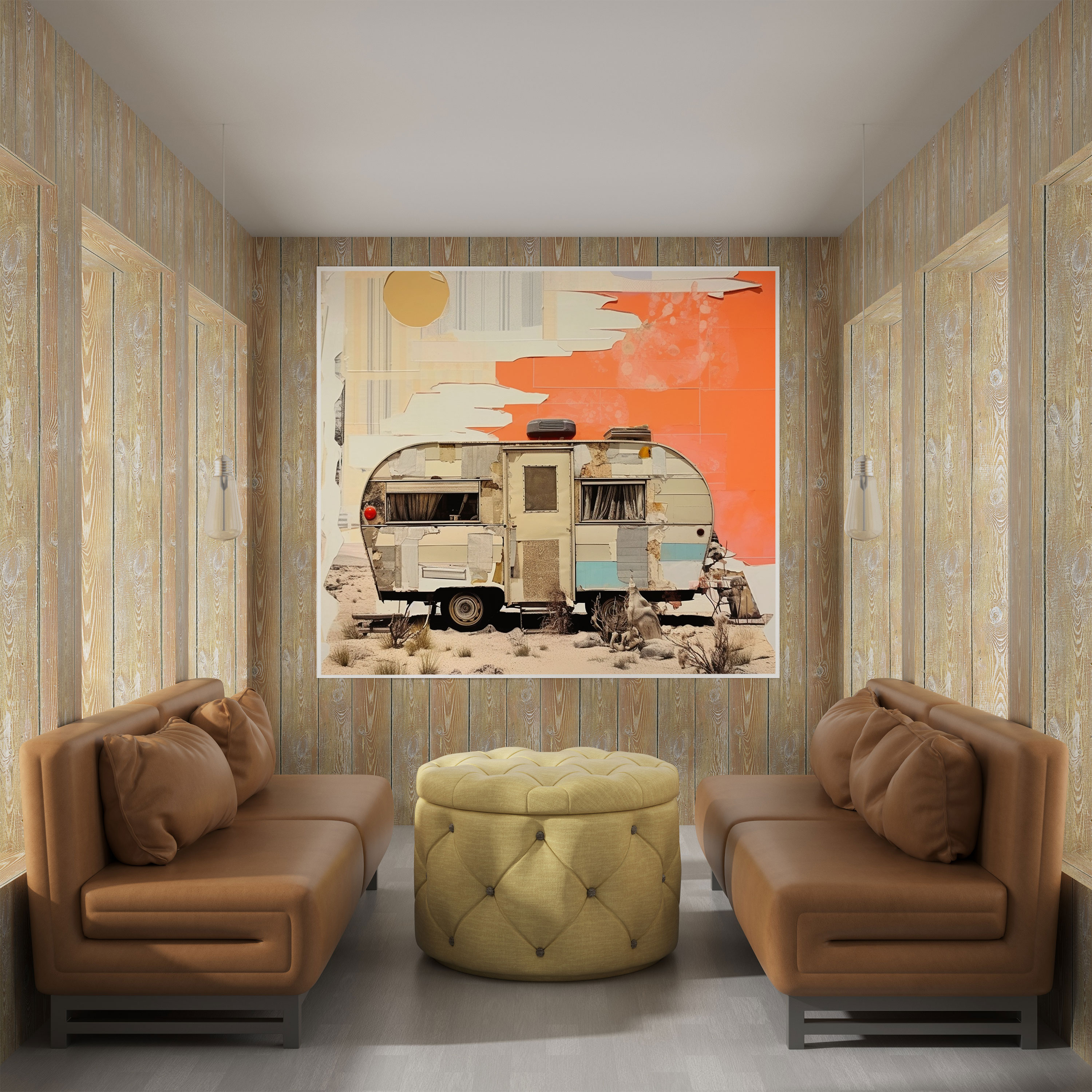 Caravan Wall Decoration - Vintage Caravan Collage - Caravan, Wall Decoration, Wanderlust, Nostalgia