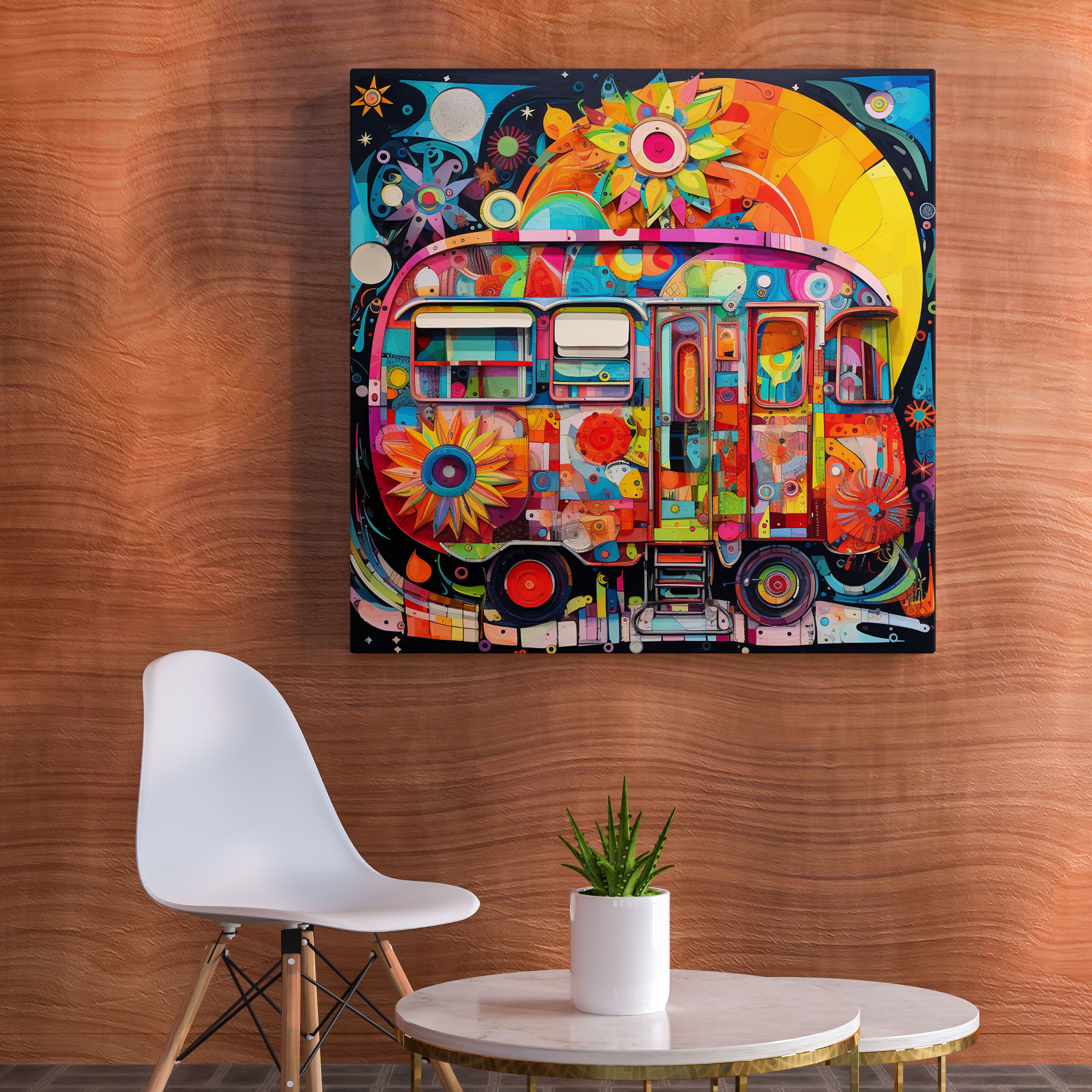 Caravan Canvas Print - Burst Of Colors - Caravan, Caravan, Home Decoration, Community