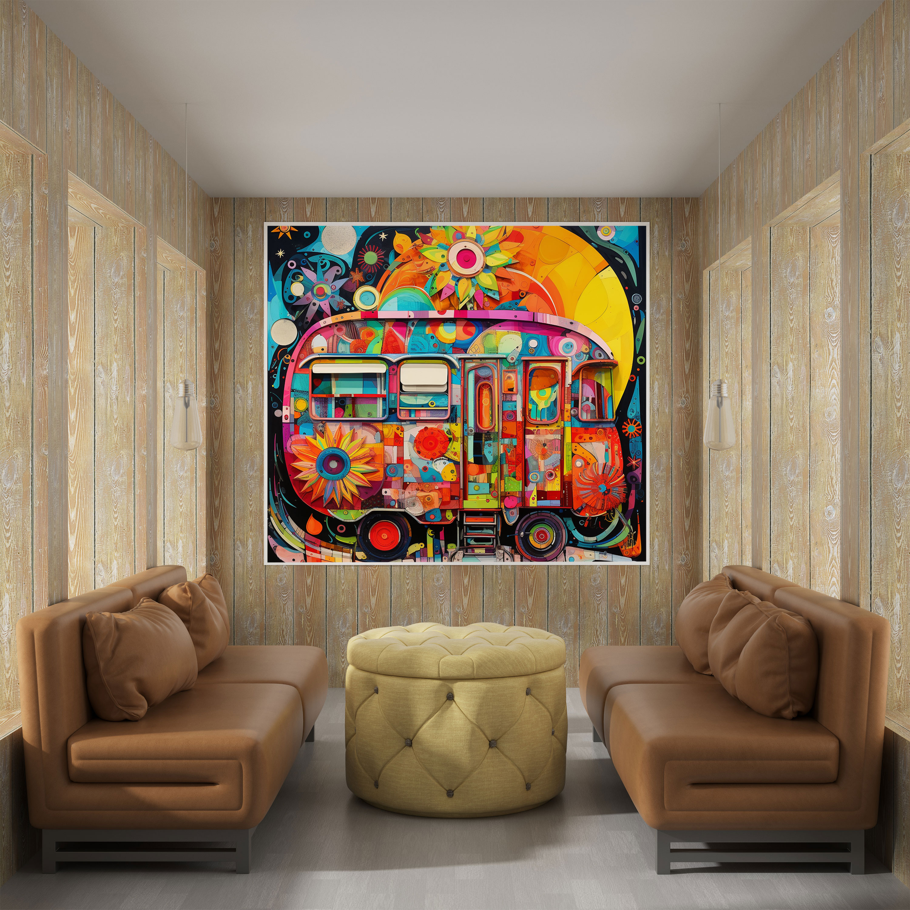 Caravan Canvas Print - Burst Of Colors - Caravan, Caravan, Home Decoration, Community