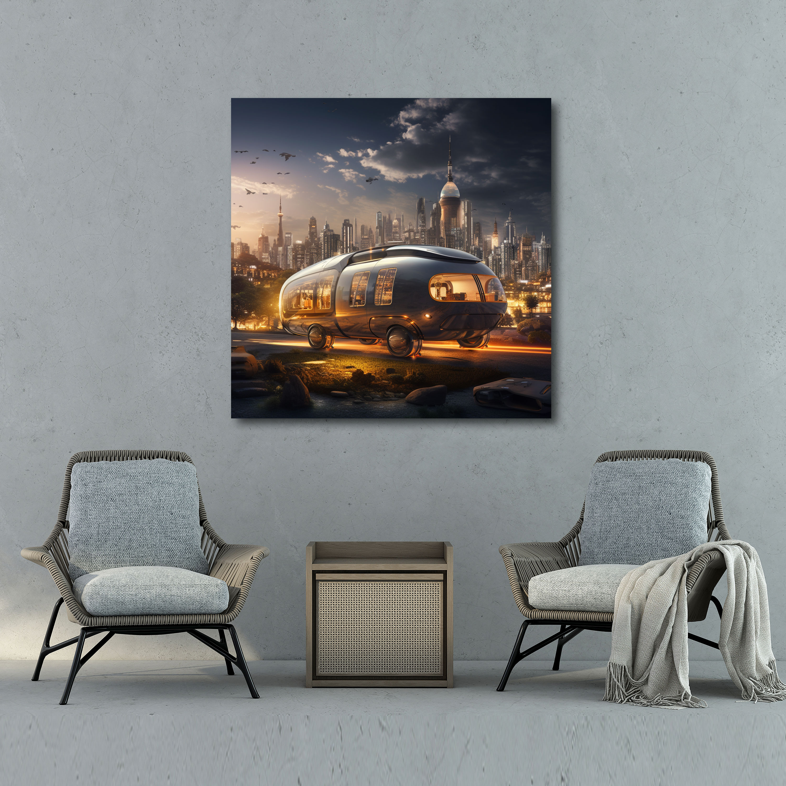 Caravan Canvas Print - Futuristic Fusion - Caravan, Canvas Print, Wall Art, Caravan