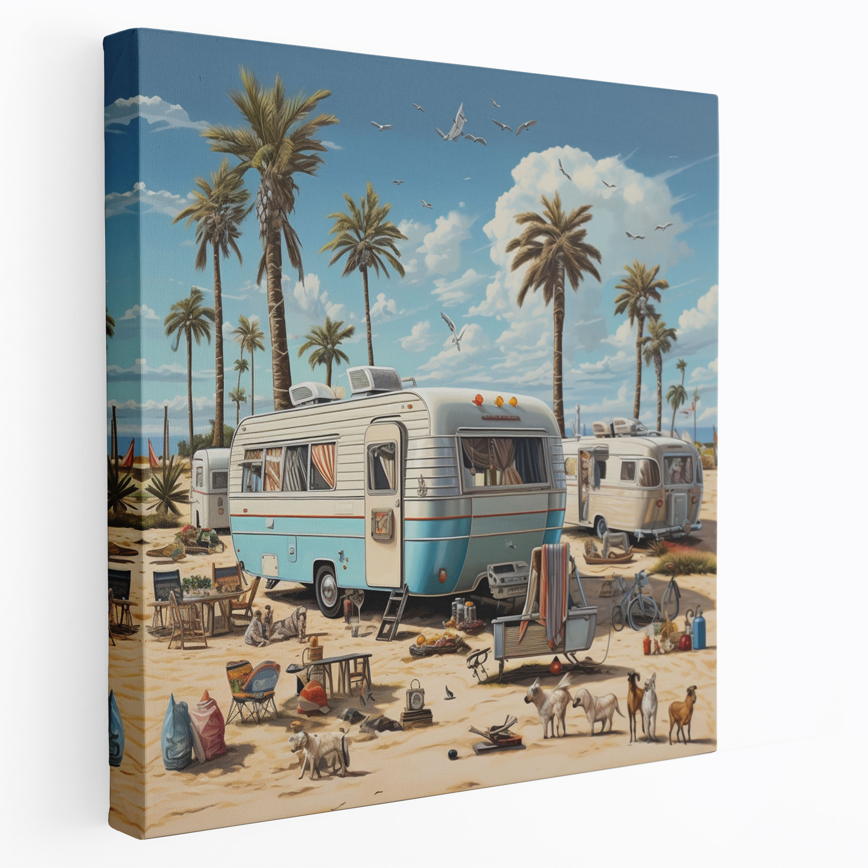 Caravan Canvas Print - Global Travel Wall Art - Caravan, Canvas, Home Decoration, Wall Art