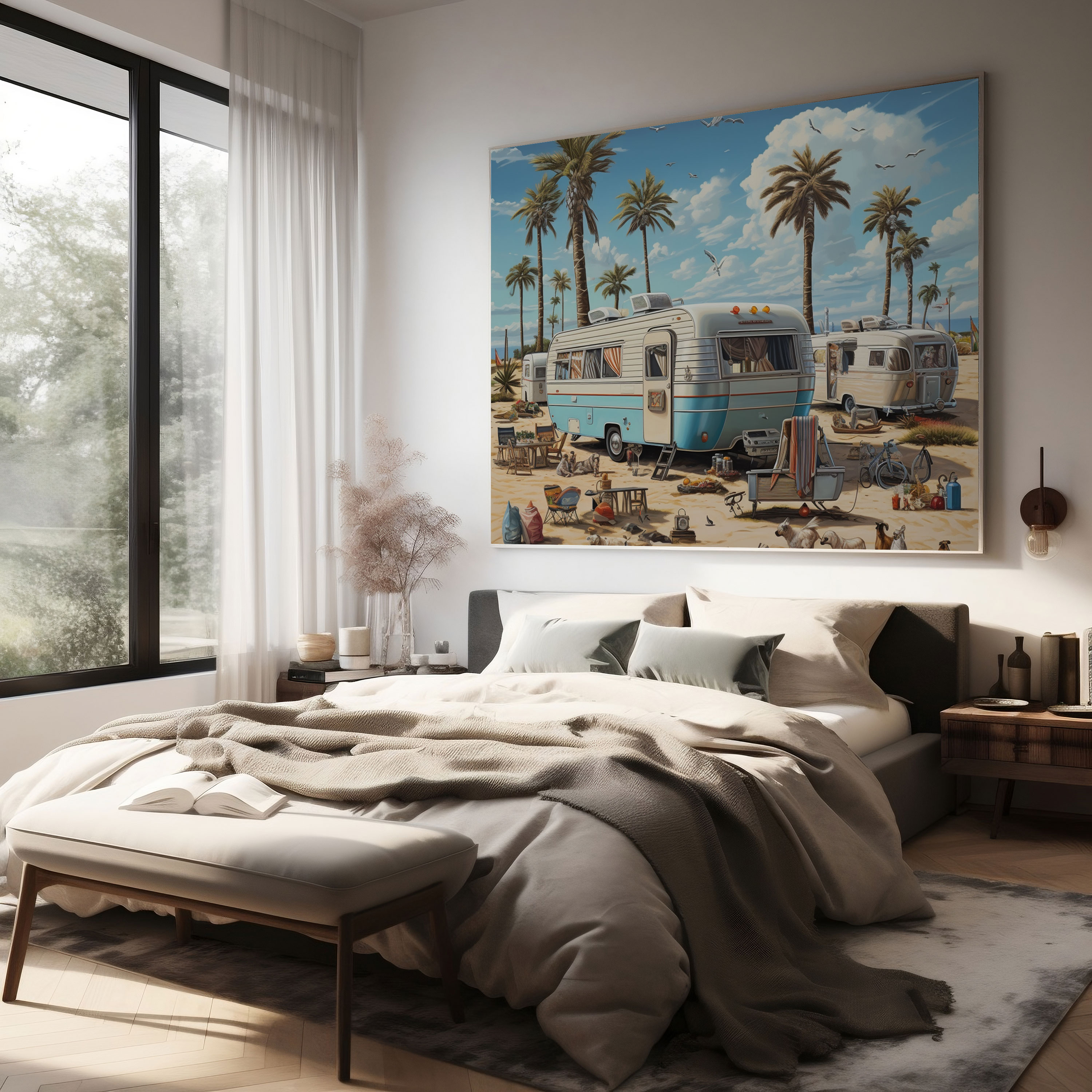 Caravan Canvas Print - Global Travel Wall Art - Caravan, Canvas, Home Decoration, Wall Art