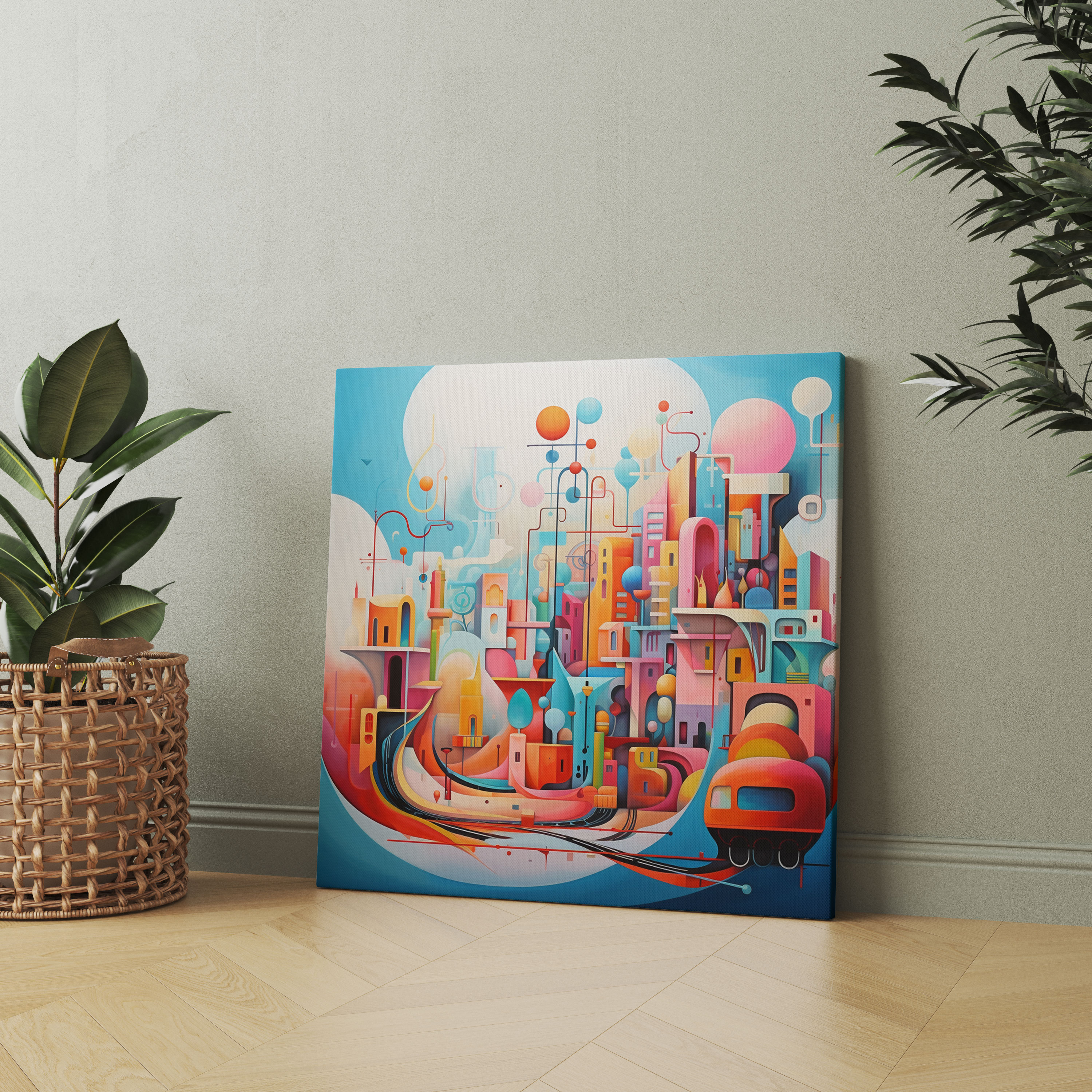 Caravan Wall Decoration - Abstract City Escape - Caravan, Wall Art, Home Decoration, Canvas