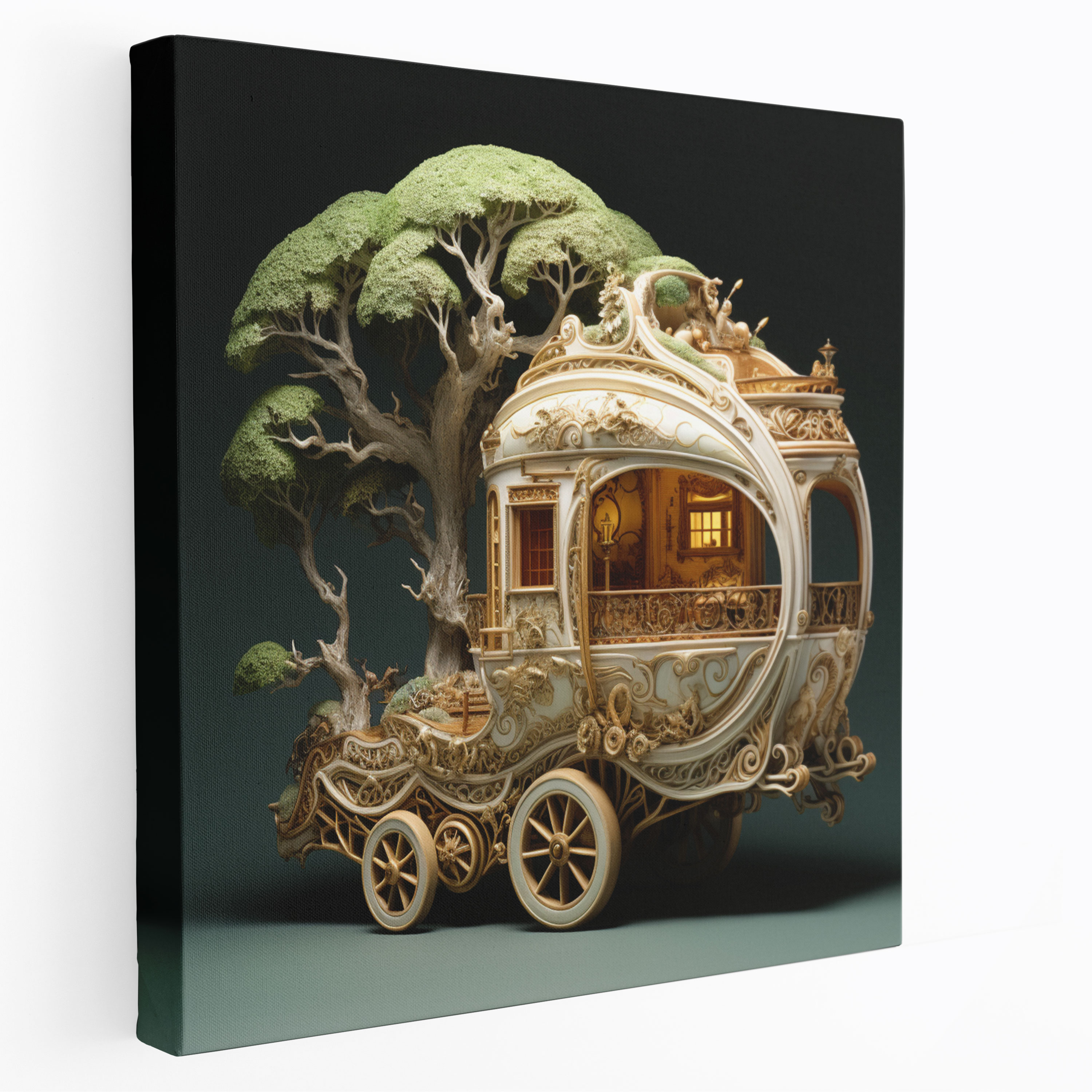 Caravan Wall Art - Enchanting Forest Journey - Caravan, Canvas Wall Art, Mystical Forest, Canvas