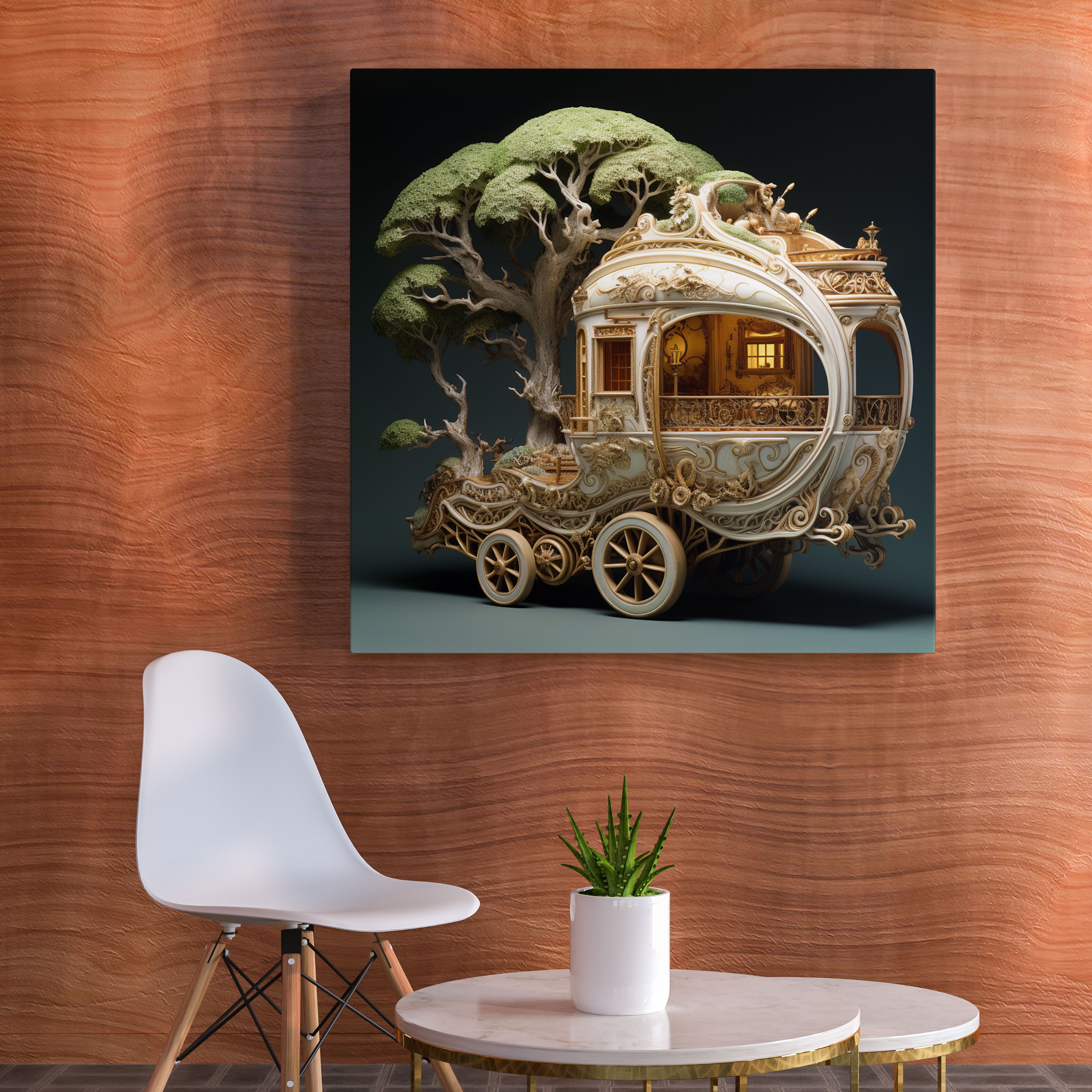 Caravan Wall Art - Enchanting Forest Journey - Caravan, Canvas Wall Art, Mystical Forest, Canvas