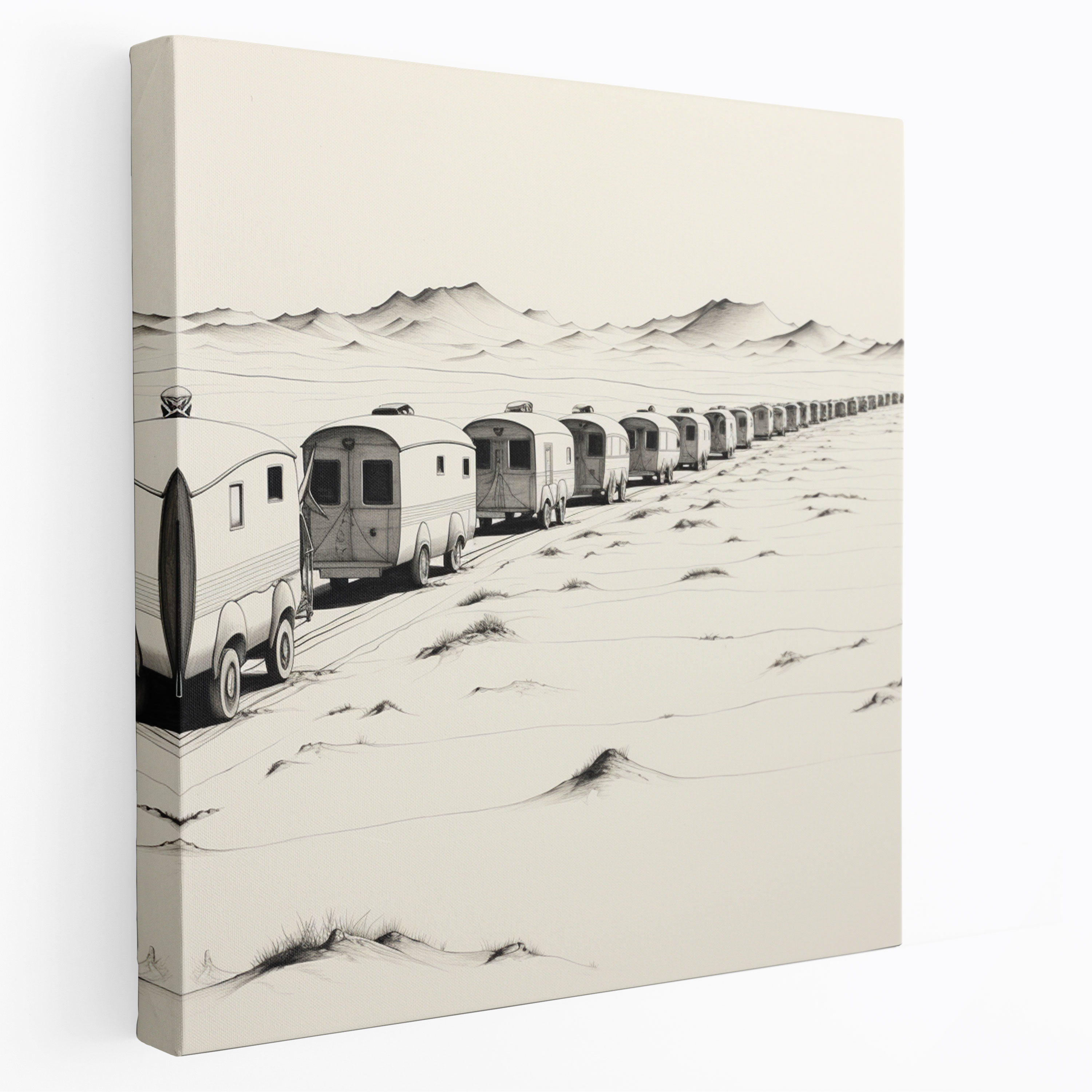 Caravan Canvas Print - Minimalistic Desert Ballet - Caravan, Wall Decoration, Canvas Print, Canvas Wall Art