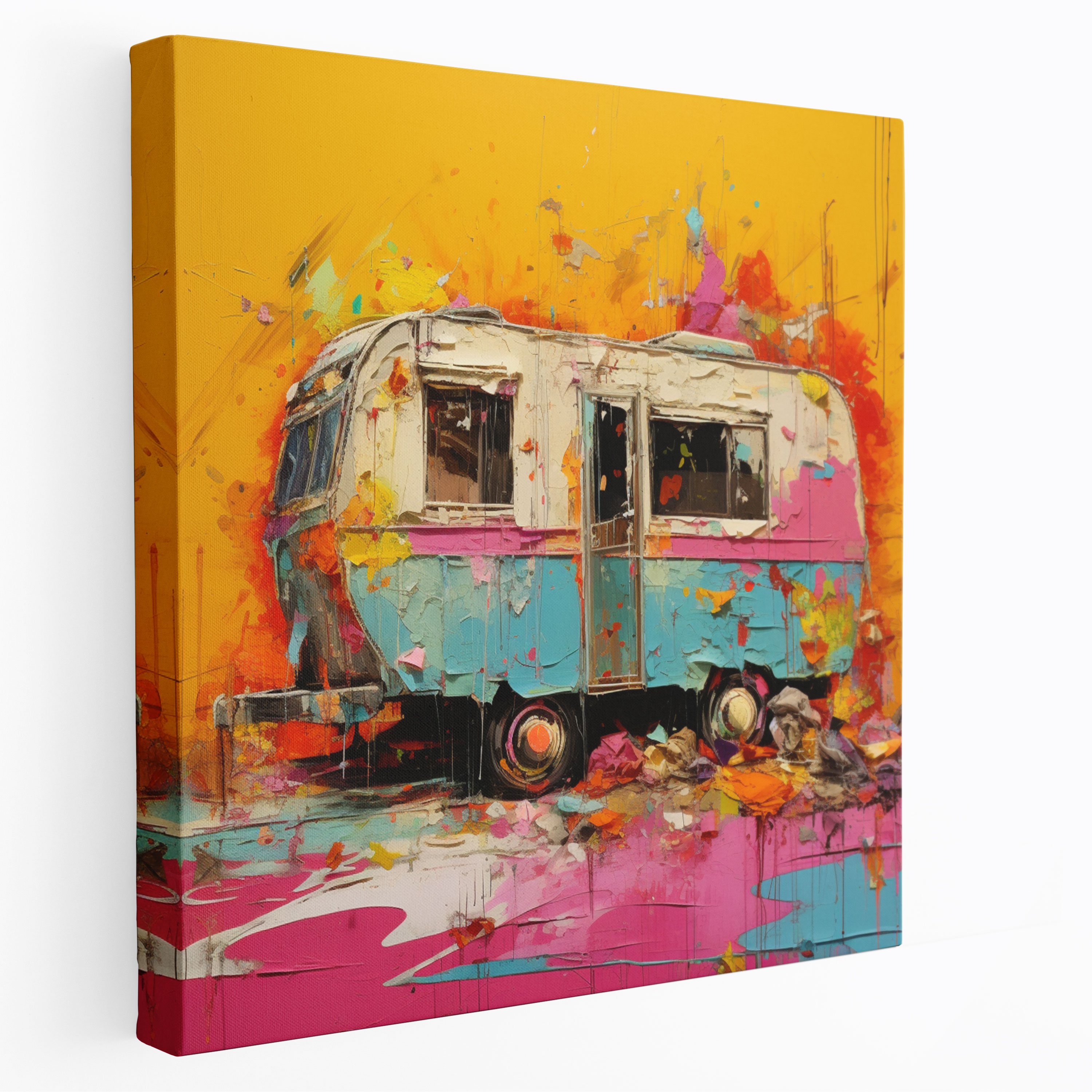 Wanddekoration für Wohnwagen - Abstrakter Ausdruck - Wohnwagen Leinwand Kreativität Leinwandbild