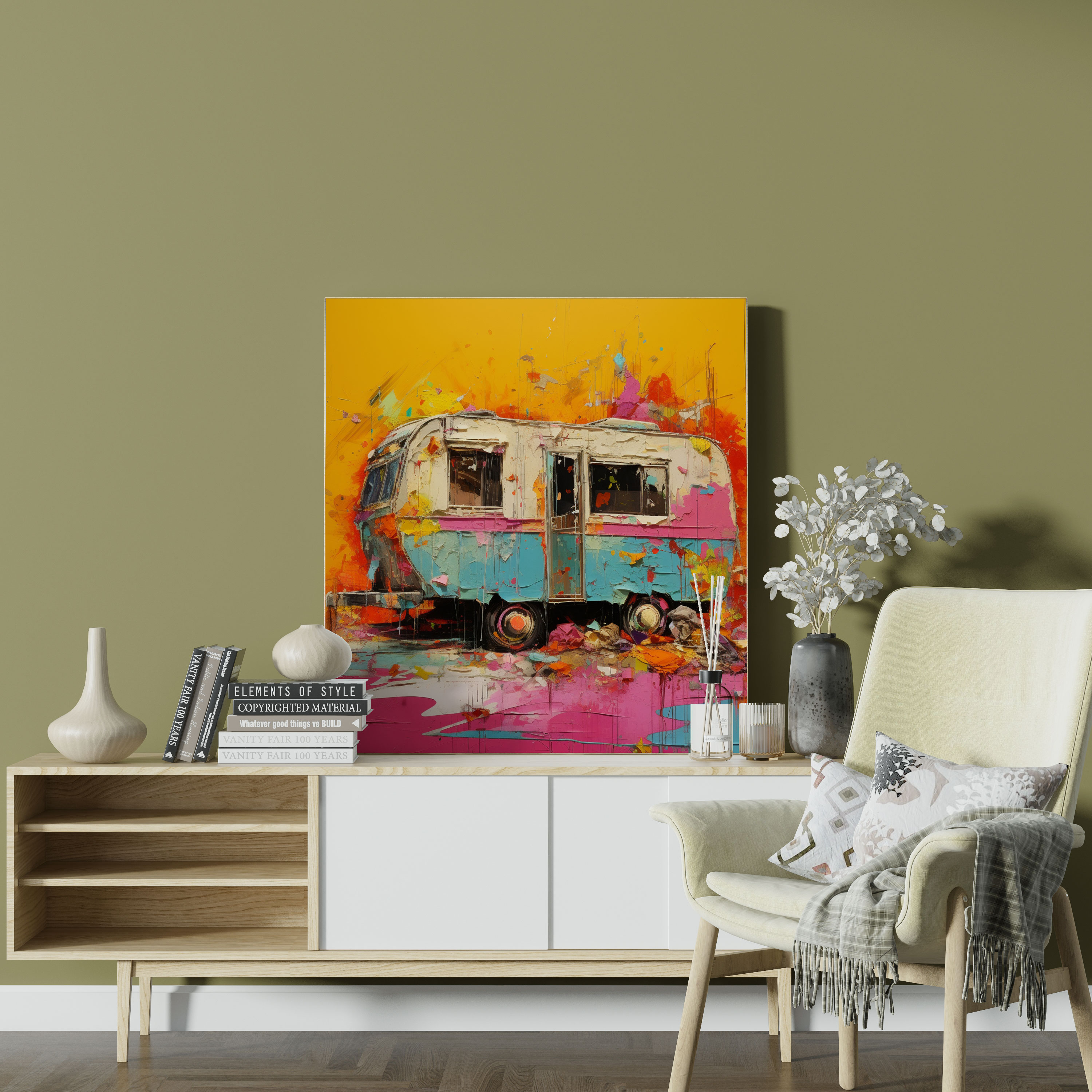 Wanddekoration für Wohnwagen - Abstrakter Ausdruck - Wohnwagen Leinwand Kreativität Leinwandbild