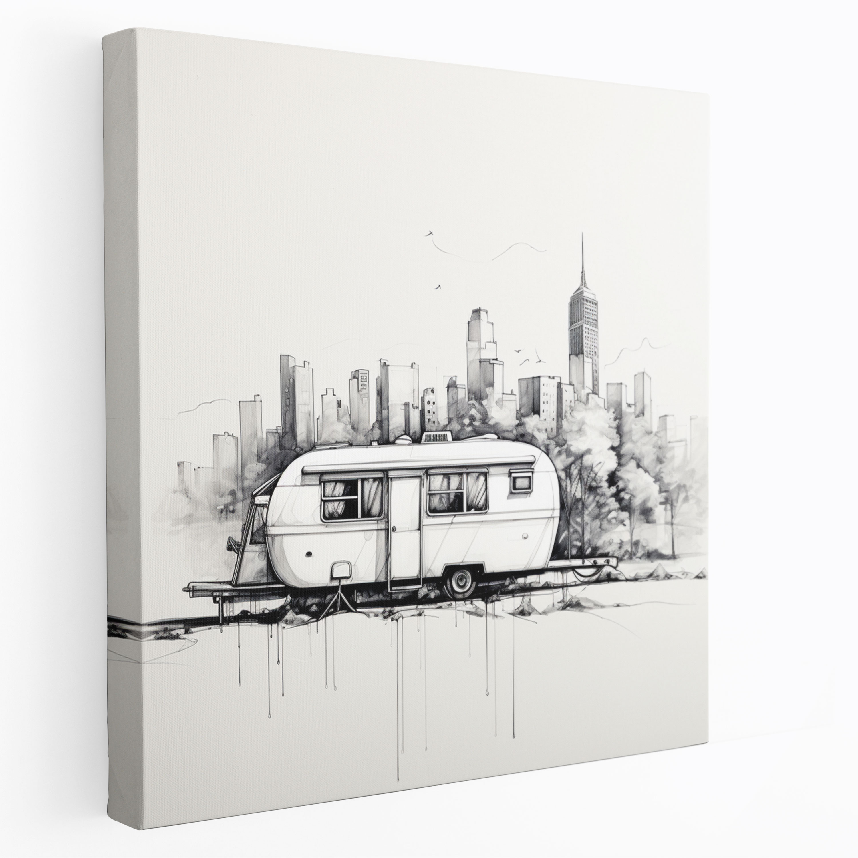 City Caravan Canvas Print - Caravan, Canvas Print, City Skyline, Canvas Wall Art