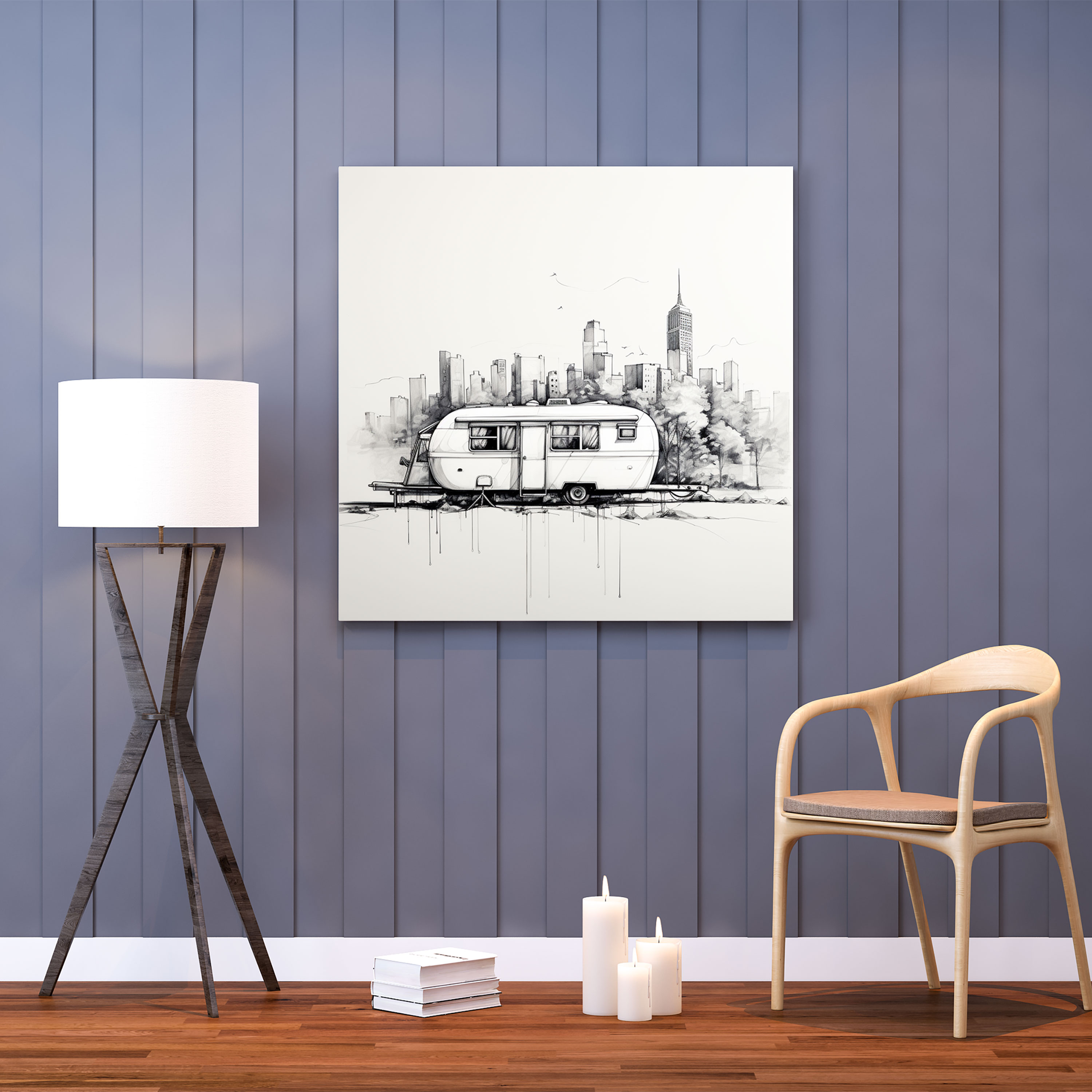 City Caravan Canvas Print - Caravan, Canvas Print, City Skyline, Canvas Wall Art