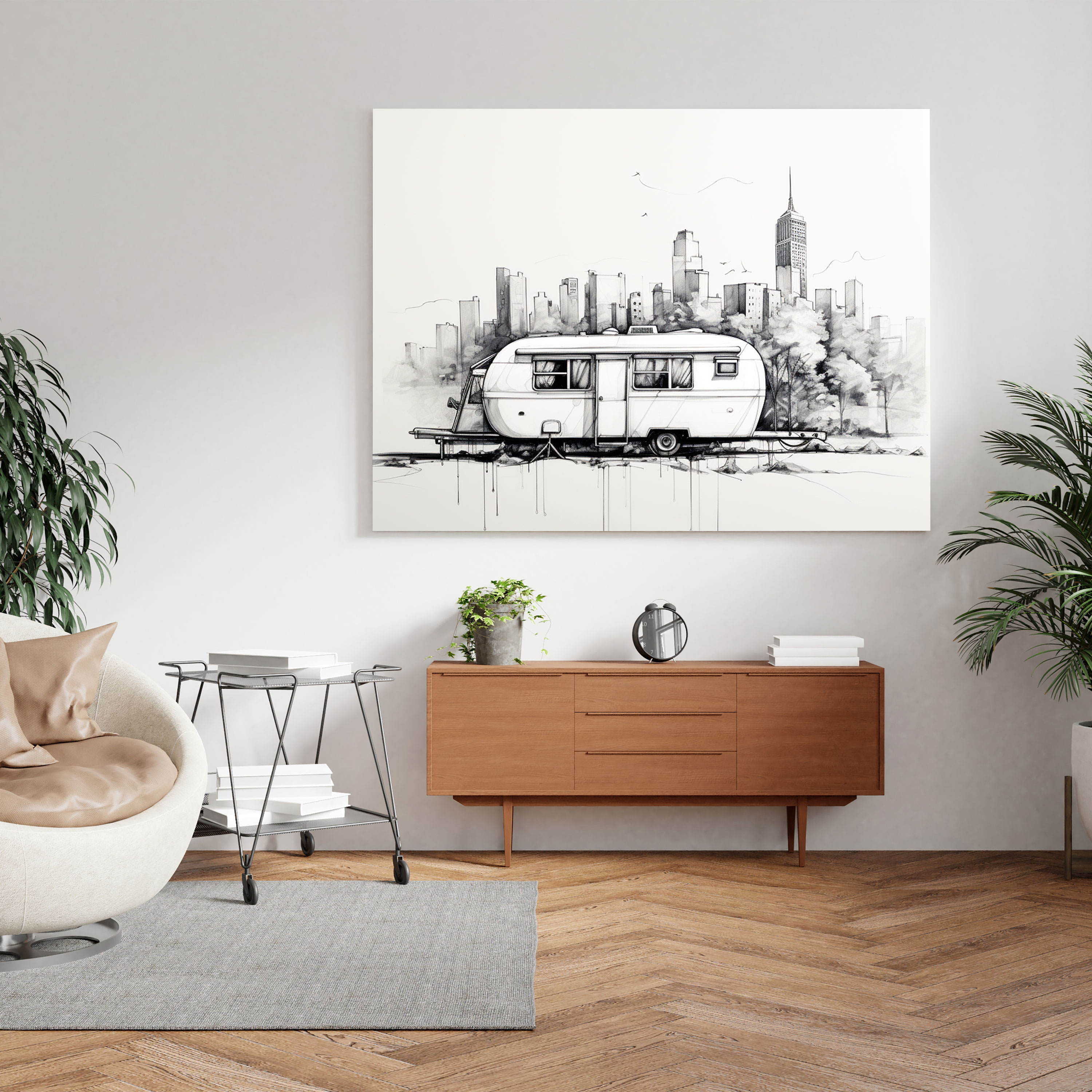 City Caravan Canvas Print - Caravan, Canvas Print, City Skyline, Canvas Wall Art