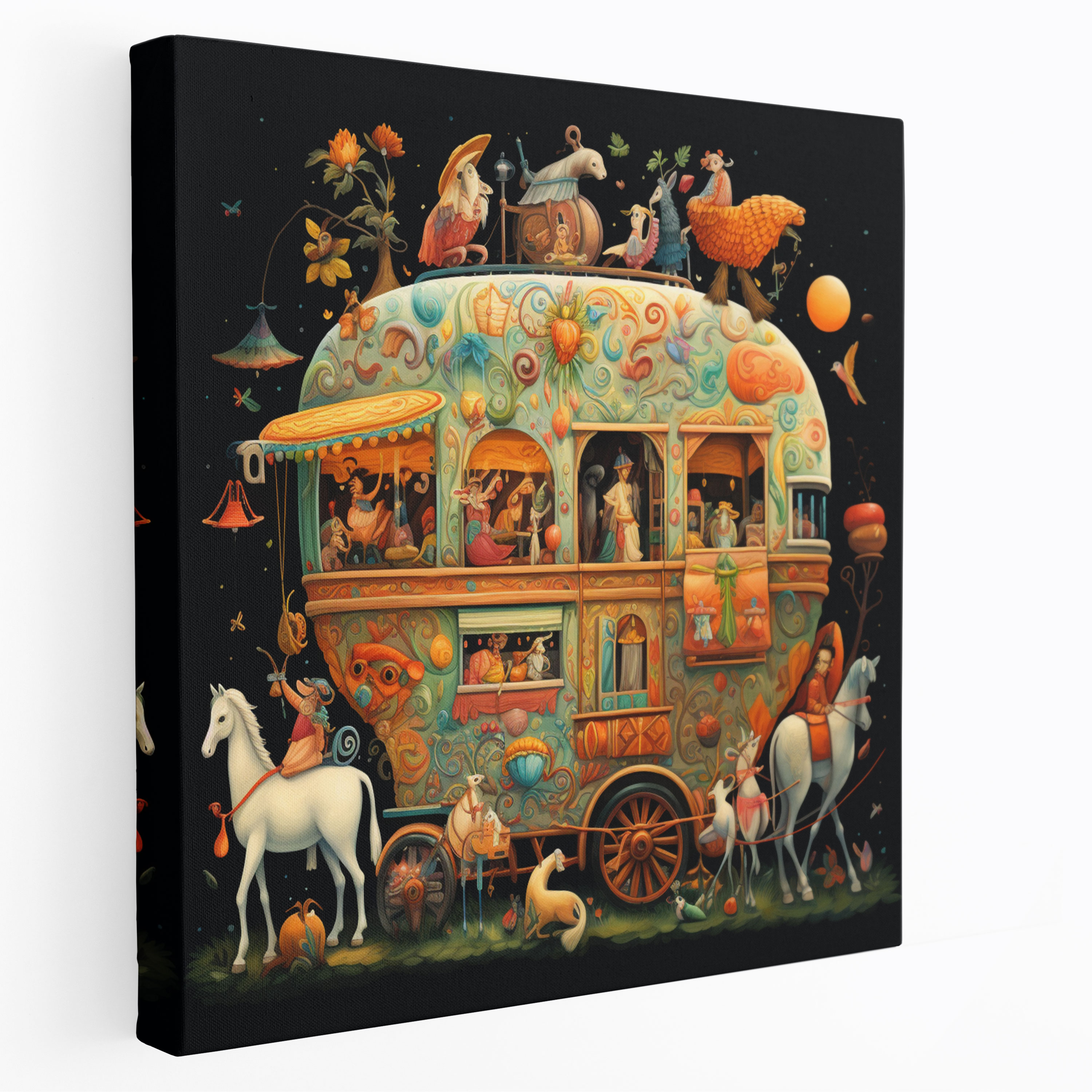 Magical Caravan Wall Art - Caravan, Canvas Wall Art, Caravan, Animals