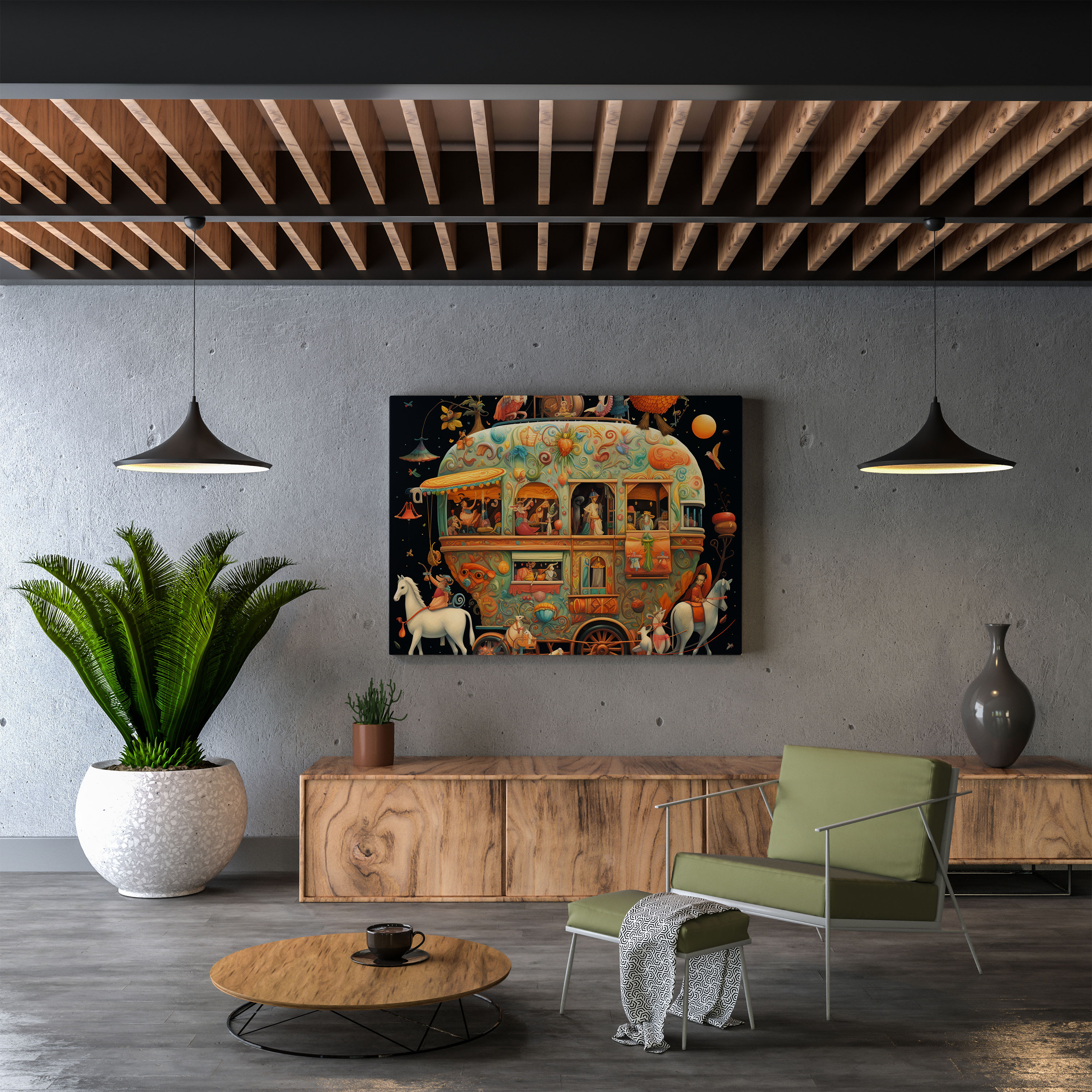 Magical Caravan Wall Art - Caravan, Canvas Wall Art, Caravan, Animals