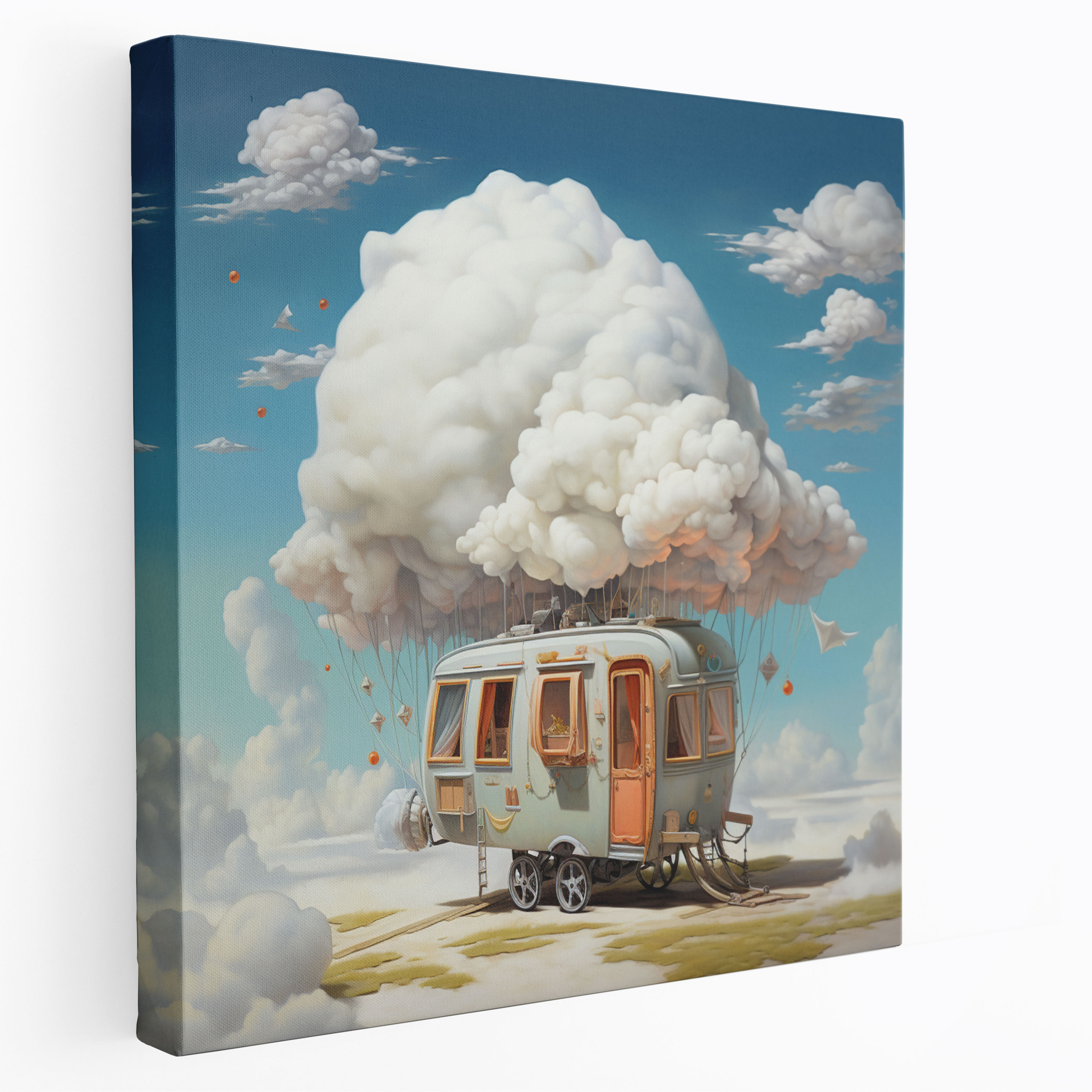 Himmels-Wohnwagen Wandkunst - Wohnwagen Ätherisch Schwebend am Himmel Magisch