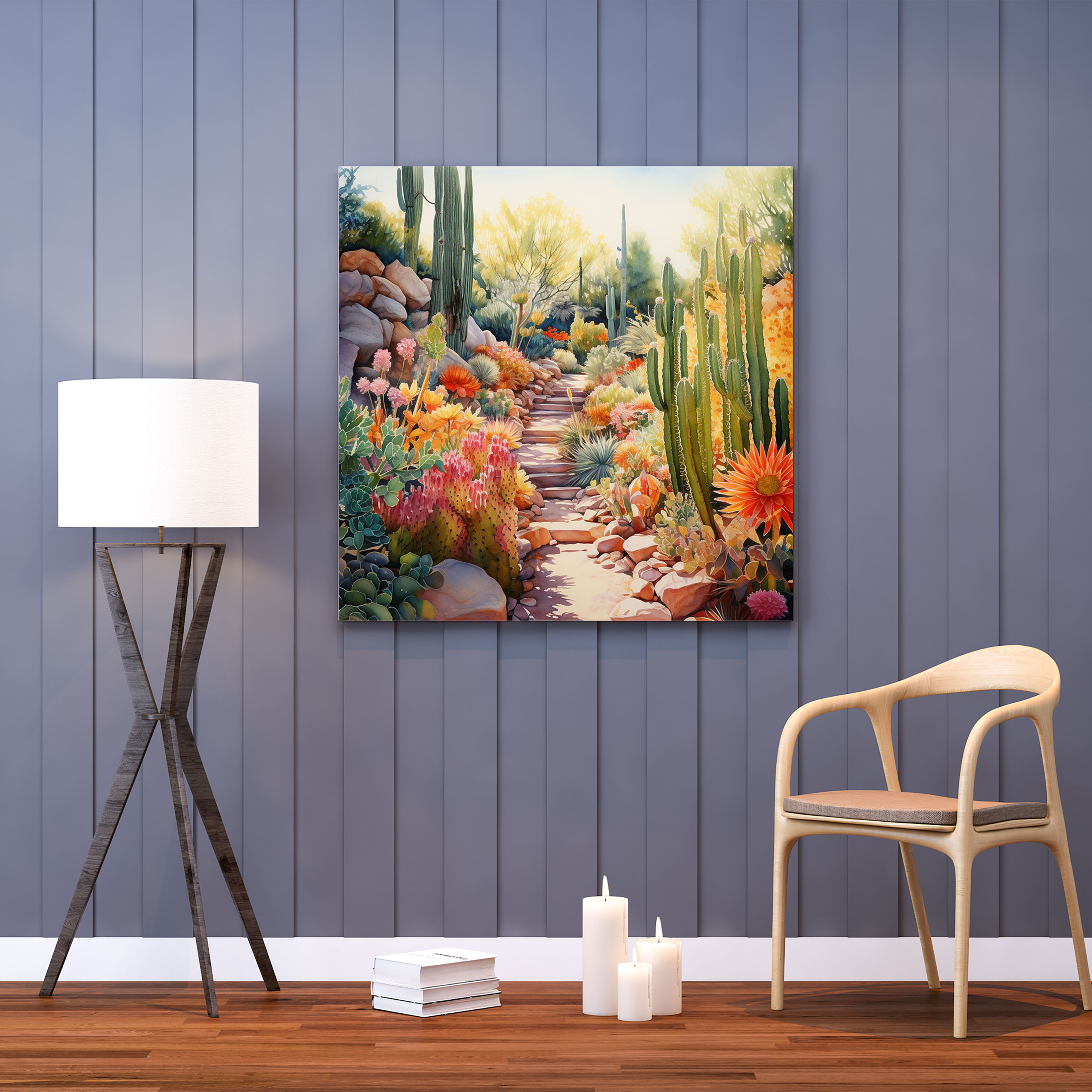 Cactus Canvas Print - Cactus, Watercolor Painting, Vivid Colors, Cactus