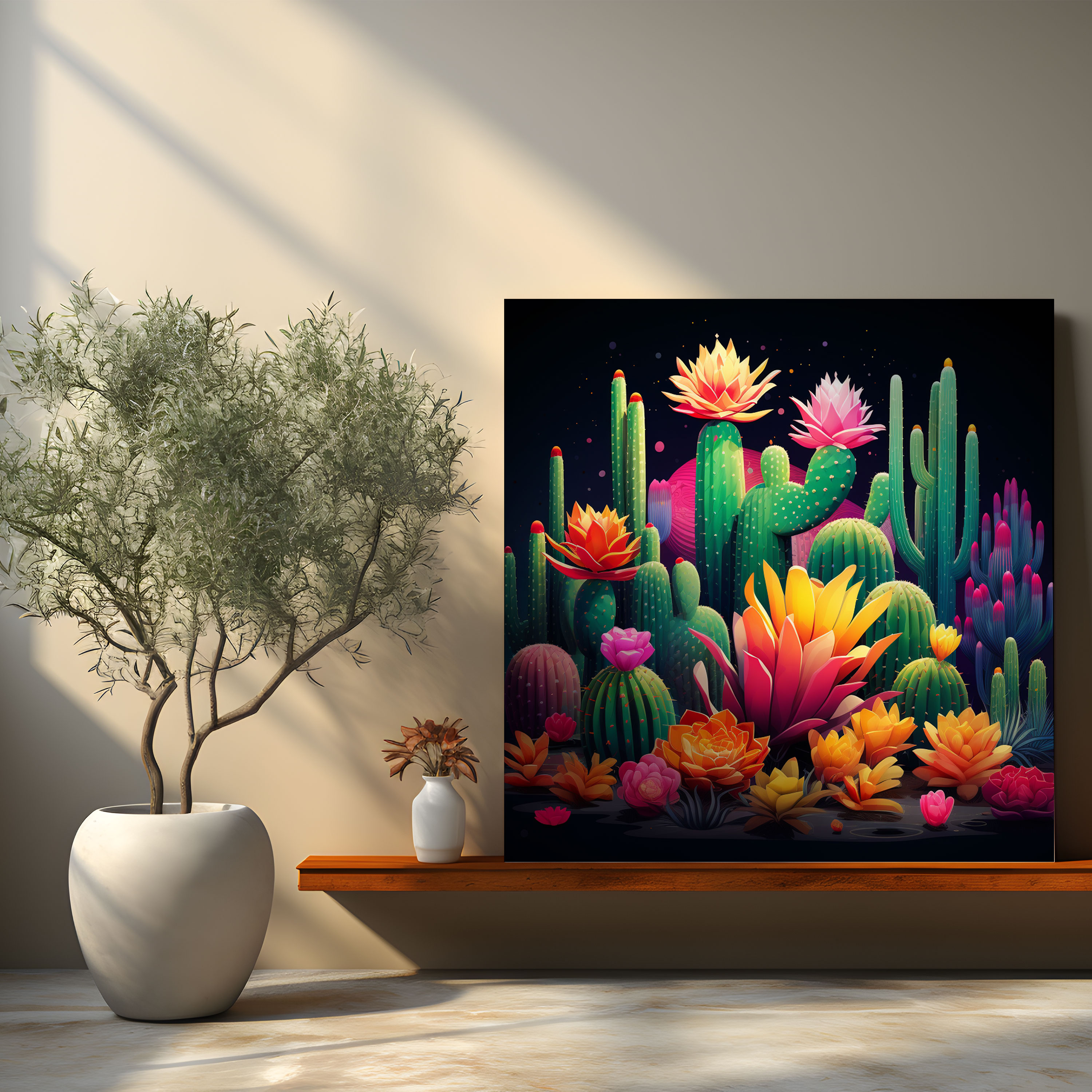 Cactus Canvas Print - Cactus, Lively Composition, Cactus, Home Decoration