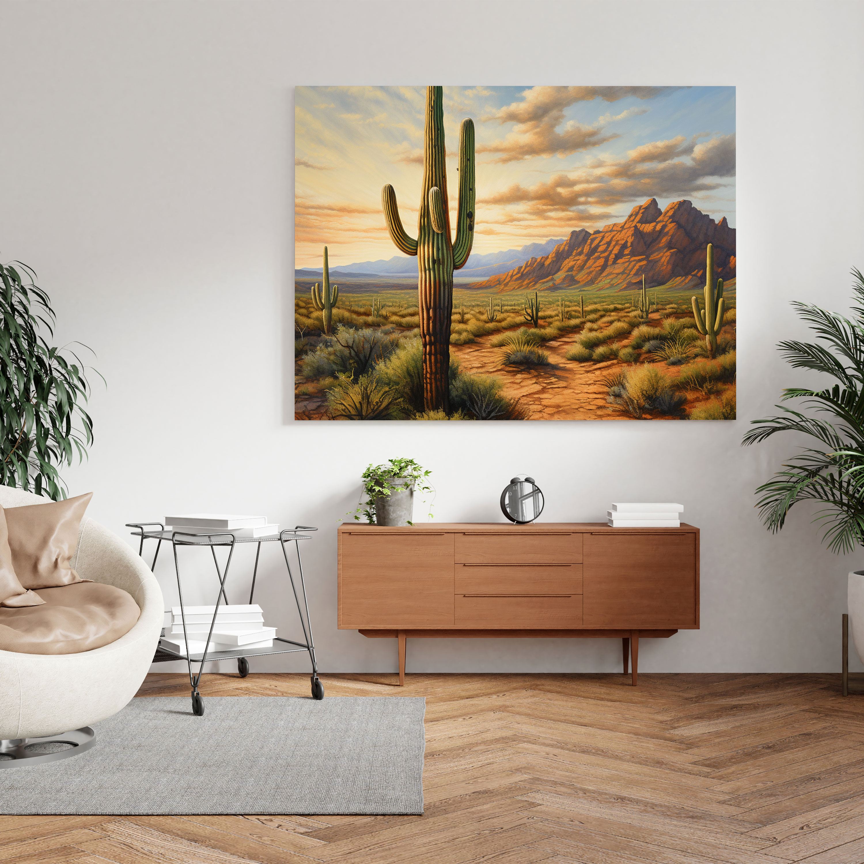 Cactus Canvas Print - Cactus, Wall Art, Dramatic Desert Landscape, Canvas