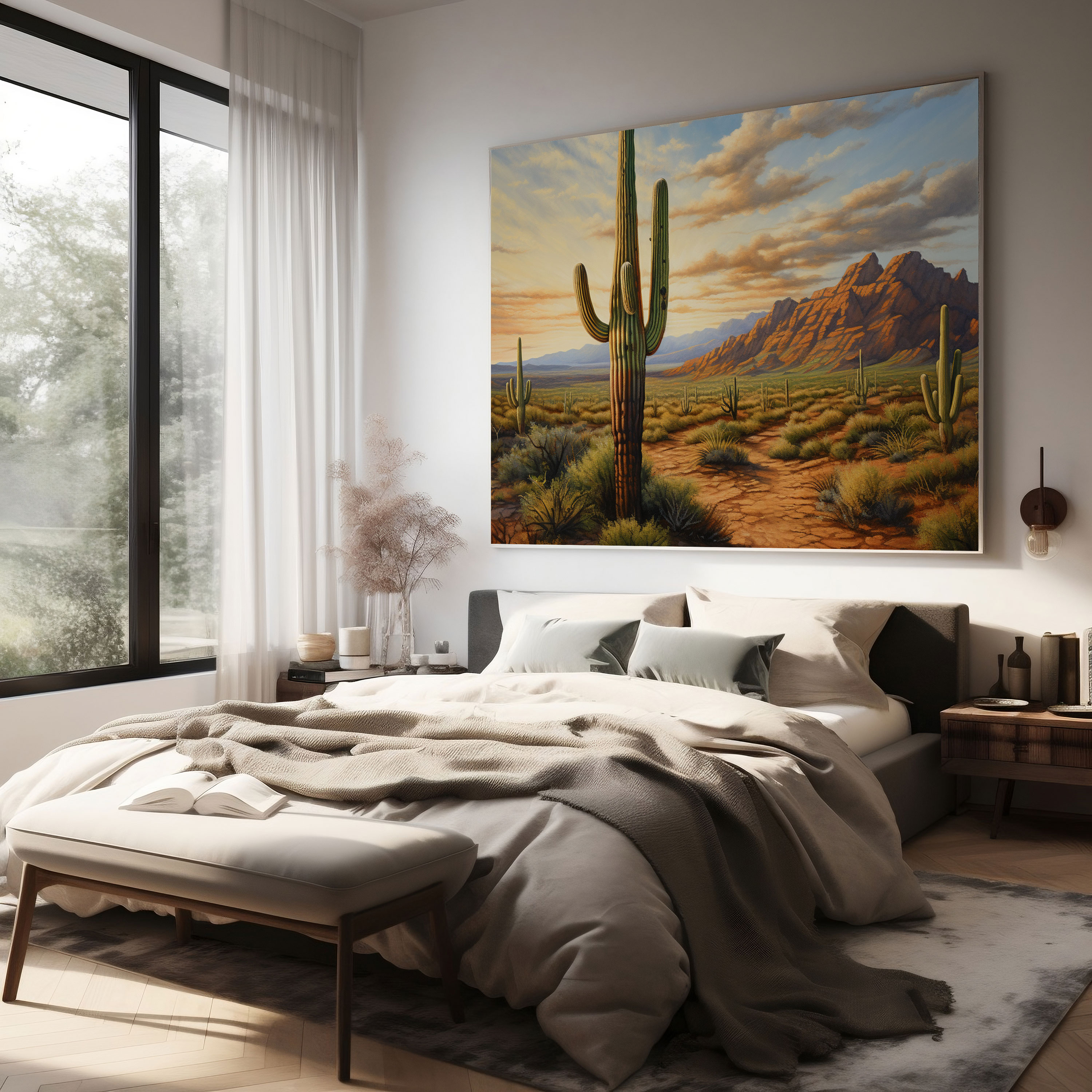 Cactus Canvas Print - Cactus, Wall Art, Dramatic Desert Landscape, Canvas