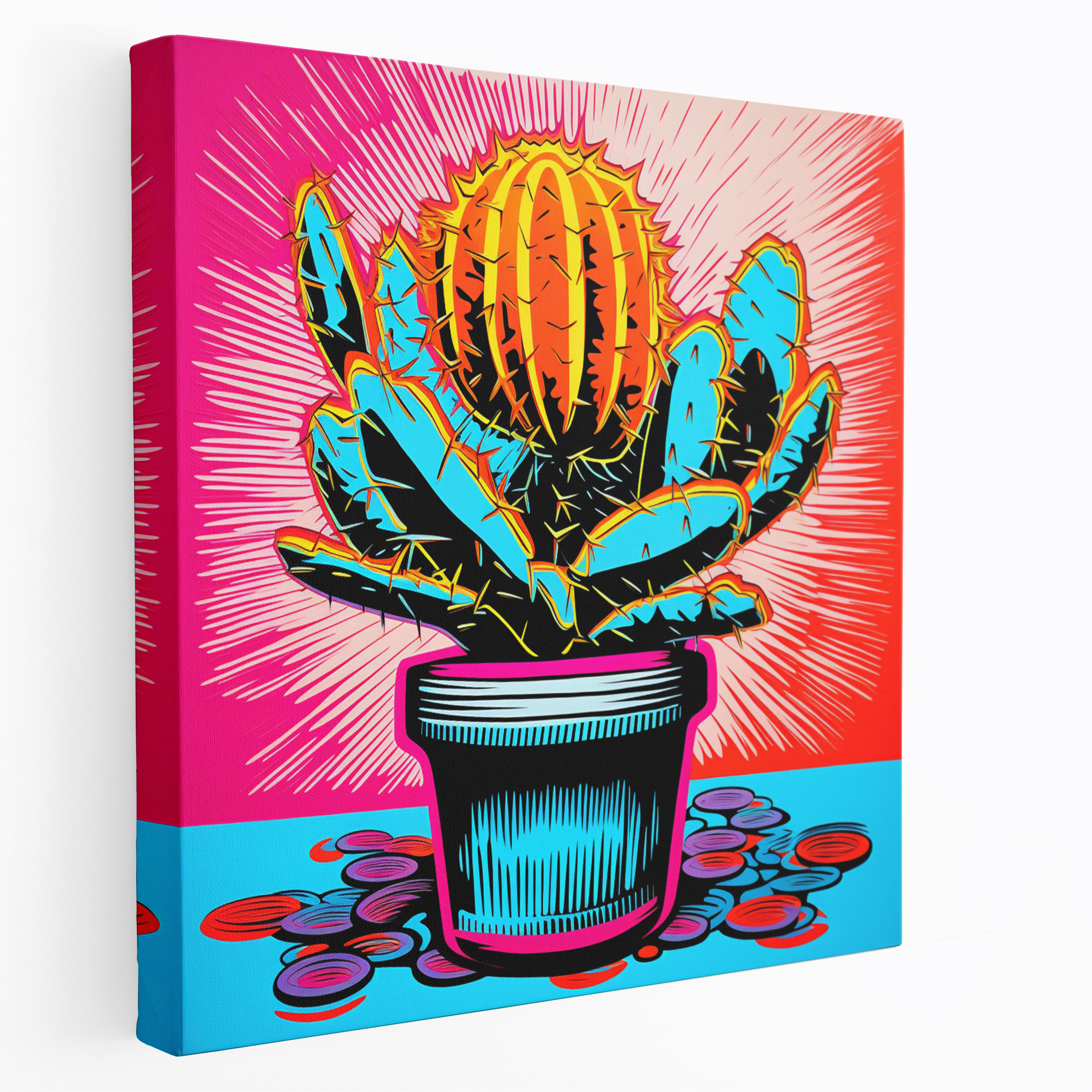 Cactus Canvas Print - Cactus, Cactus, Canvas Print, Bold And Colorful