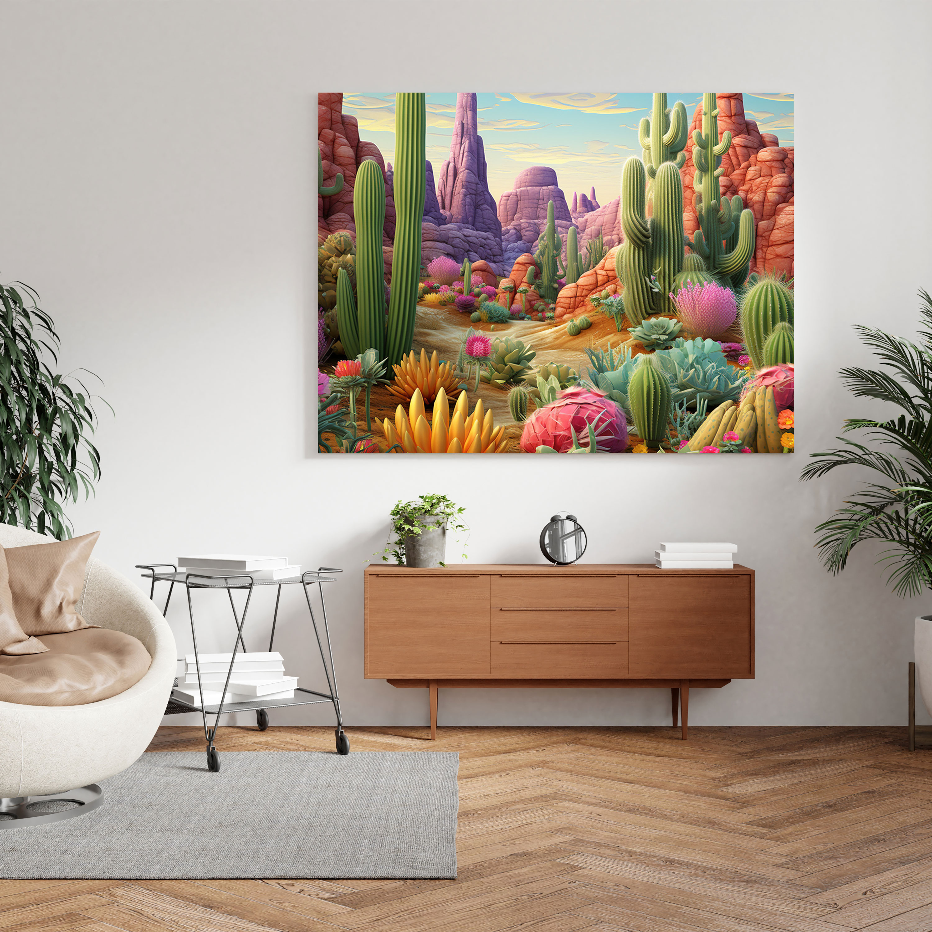 Cactus Canvas Print - Vibrant Desert Wall Art - Cactus, Home Decoration, Home Decoration, Wall Decoration
