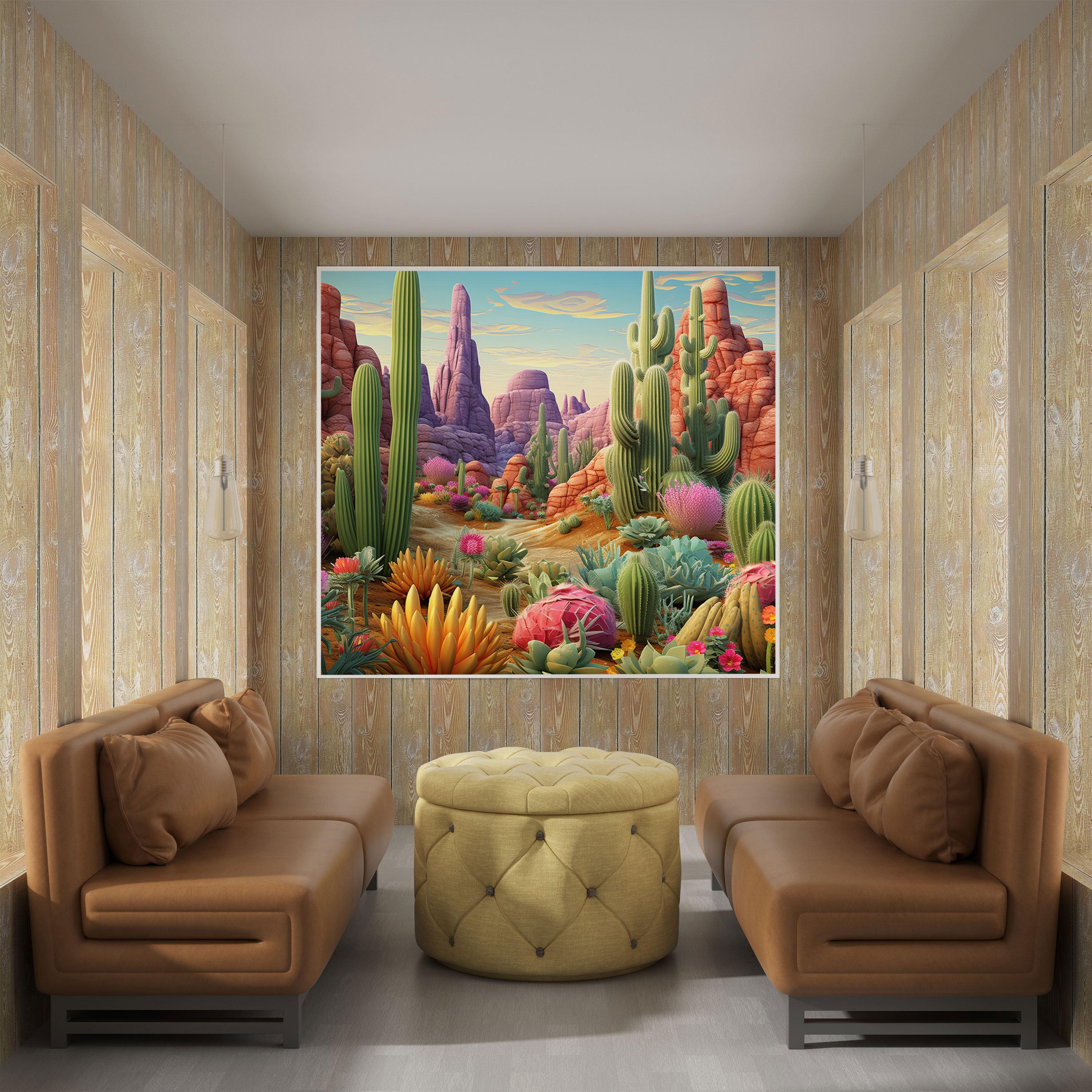 Cactus Canvas Print - Vibrant Desert Wall Art - Cactus, Home Decoration, Home Decoration, Wall Decoration