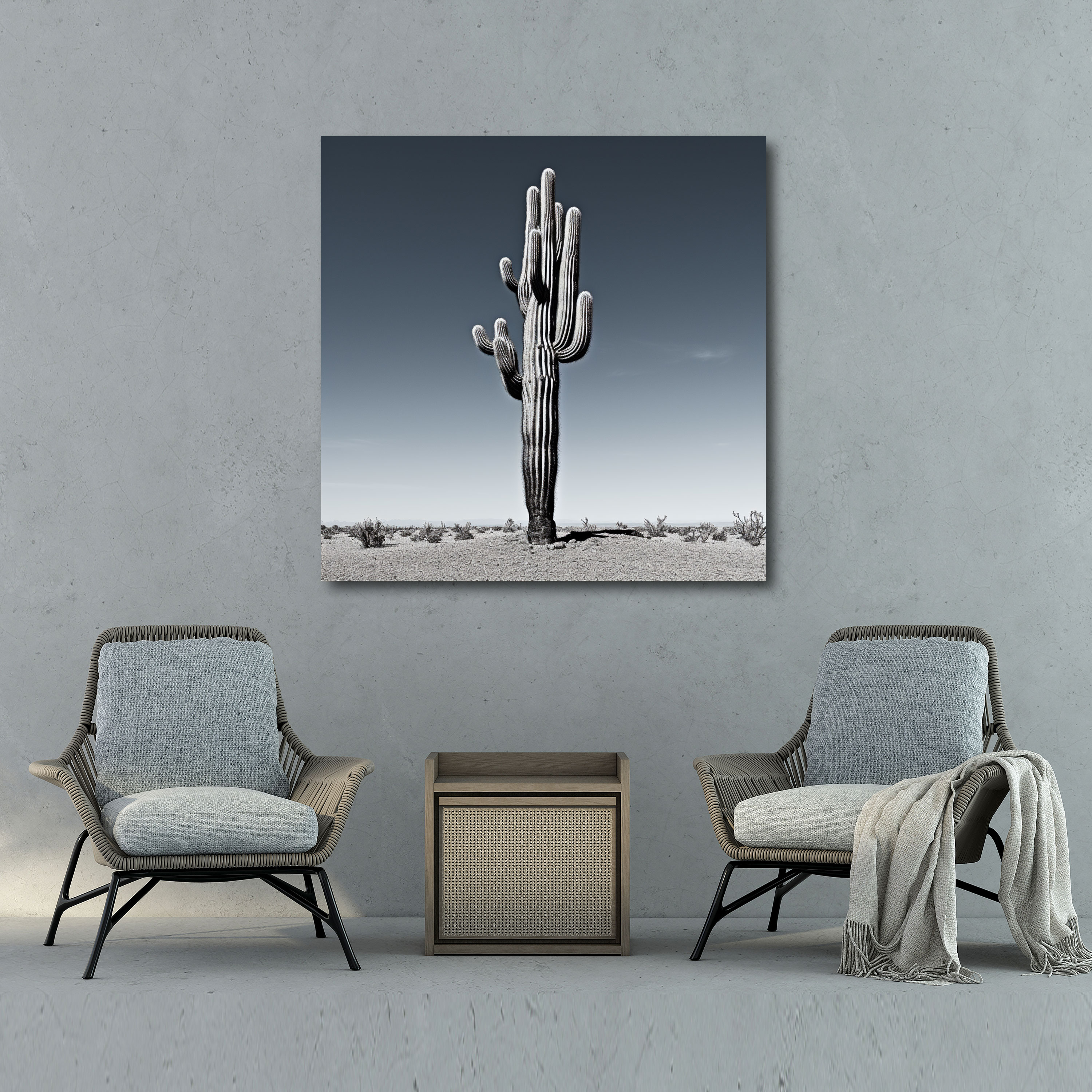 Cactus Canvas Print - Modern Black And White Wall Art - Cactus, Wall Art, Home Decoration, Solitary Cactus