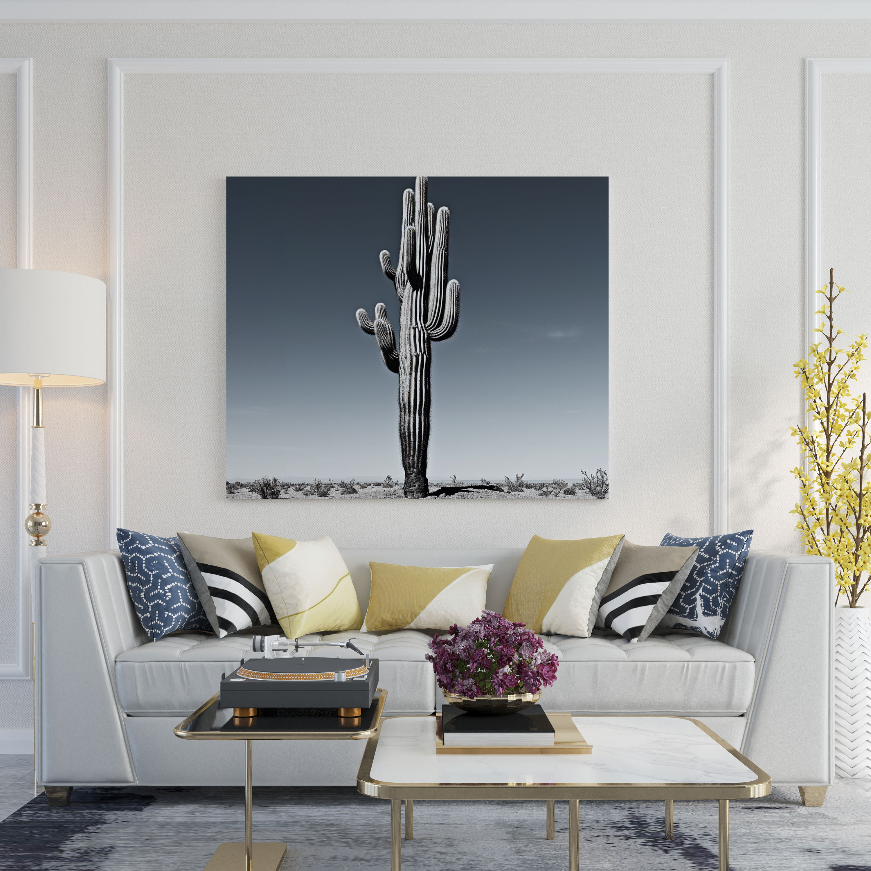 Cactus Canvas Print - Modern Black And White Wall Art - Cactus, Wall Art, Home Decoration, Solitary Cactus