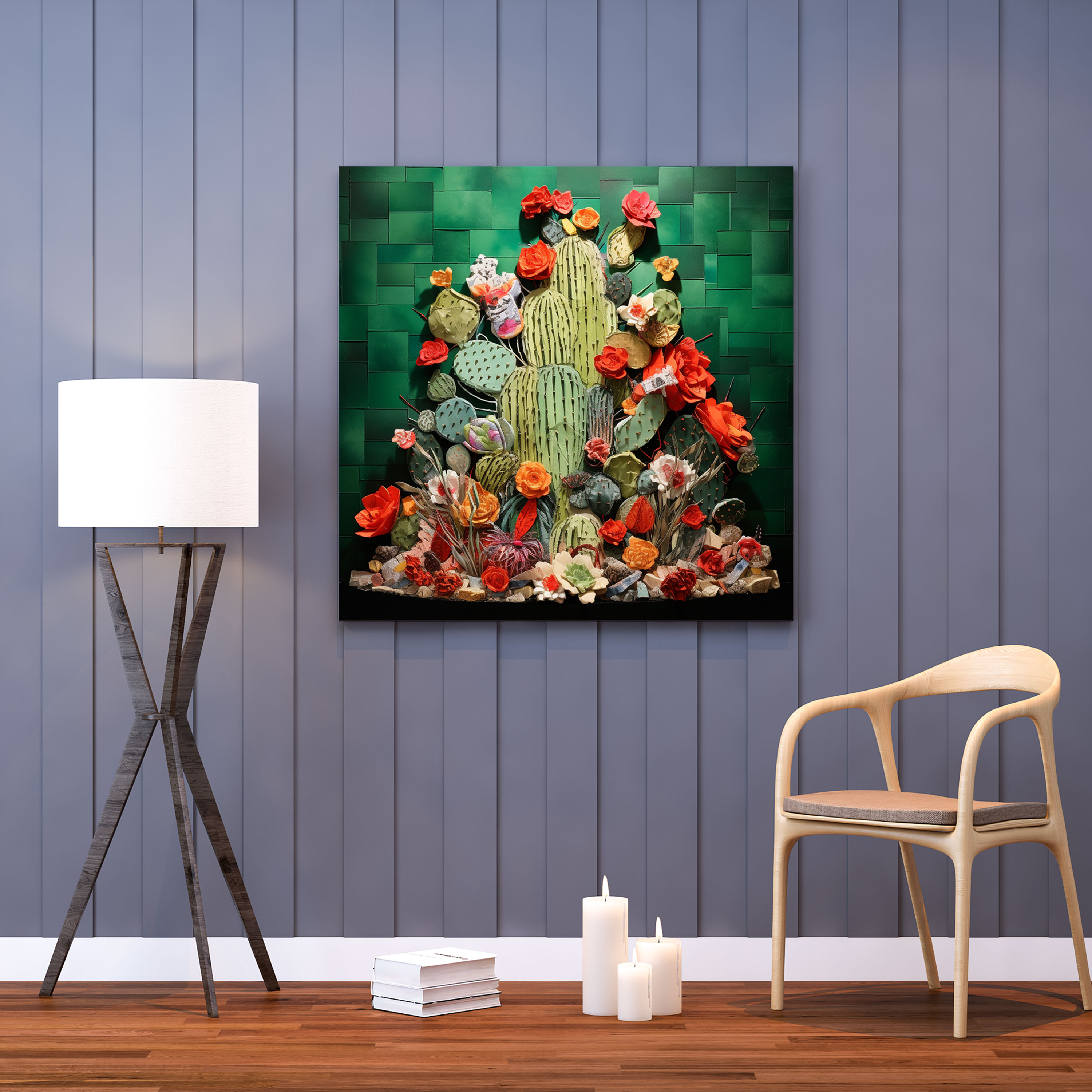 Cactus Canvas Print - Contemporary Mixed Media Wall Art - Cactus, Wall Decoration, Home Decoration, Home Decoration
